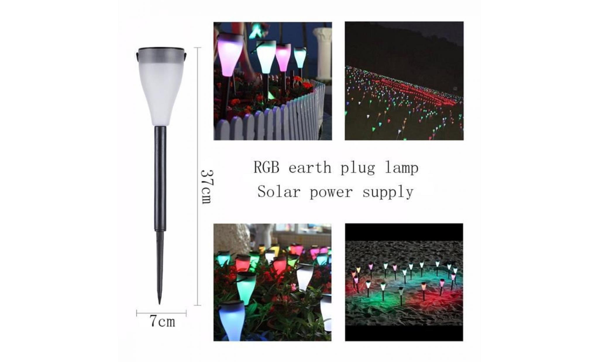 lampe standard   lampe de jardin jrled 0.5w imperméable à l'eau rgb + lumière blanche lumière solaire torch lampe à gazon