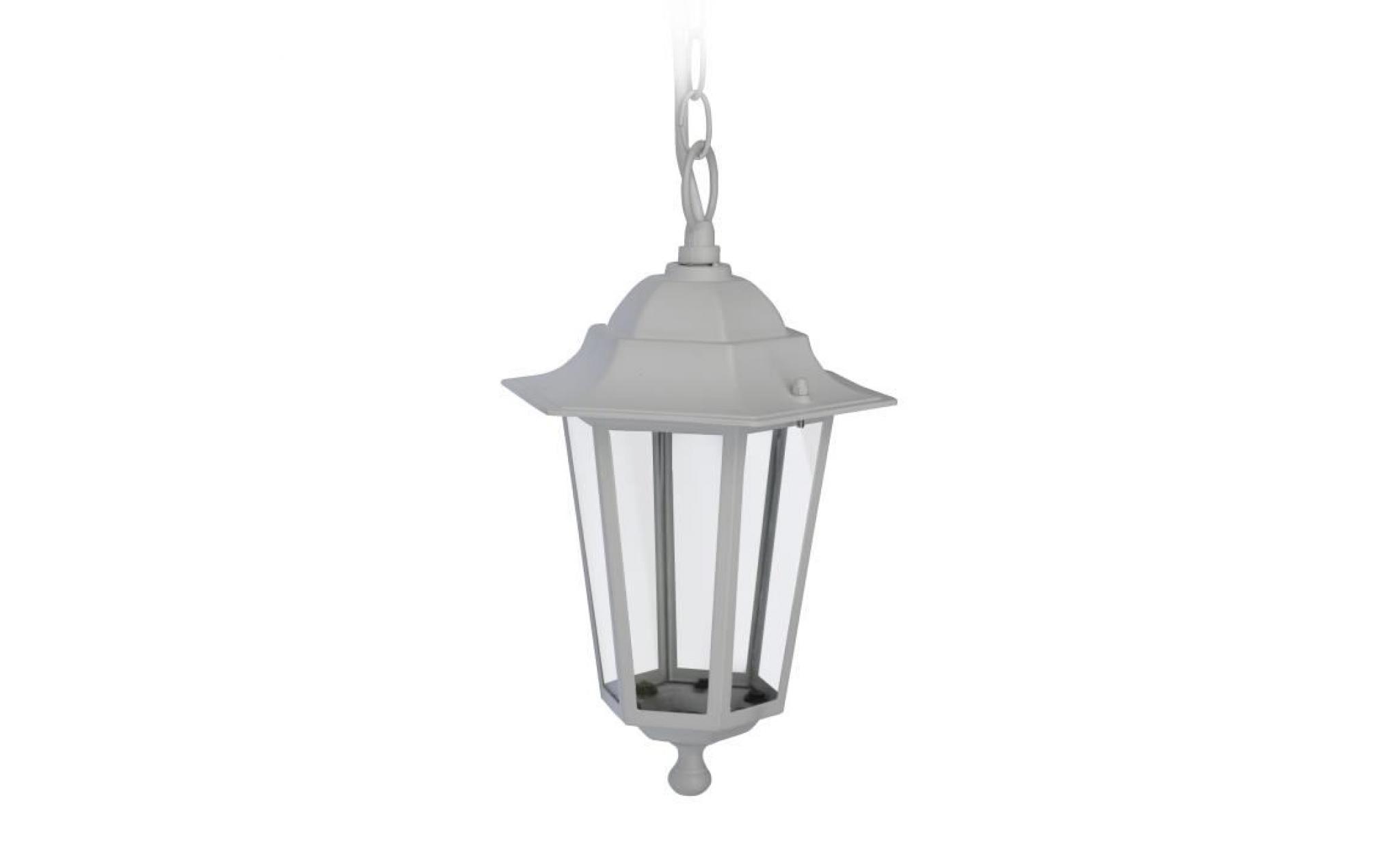 lampe suspension sur chaine pour terrasse balcon jardin   blanc