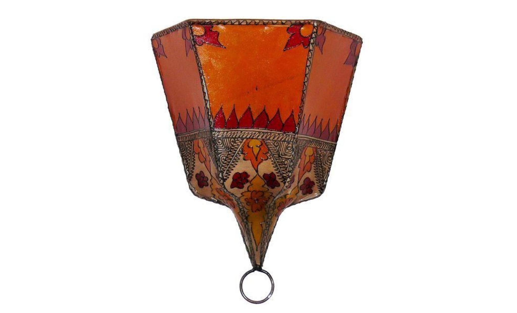 lampes de henné marocain lampe de mur l'ombre en cuir, orange pas cher