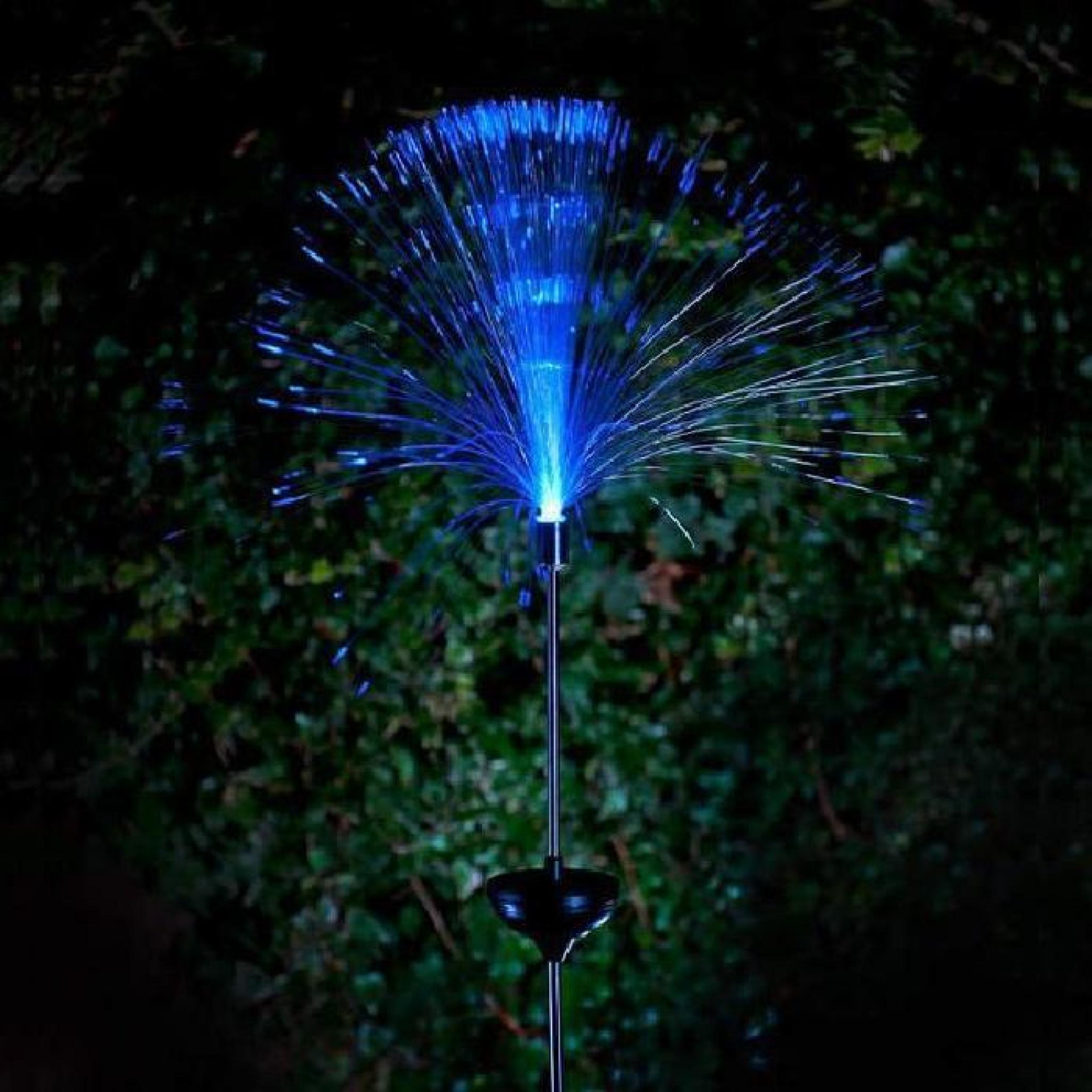 lampes de jardin solaires à fibre optique Changement de couleur Jardin Stake Lumière Veilleuse pas cher