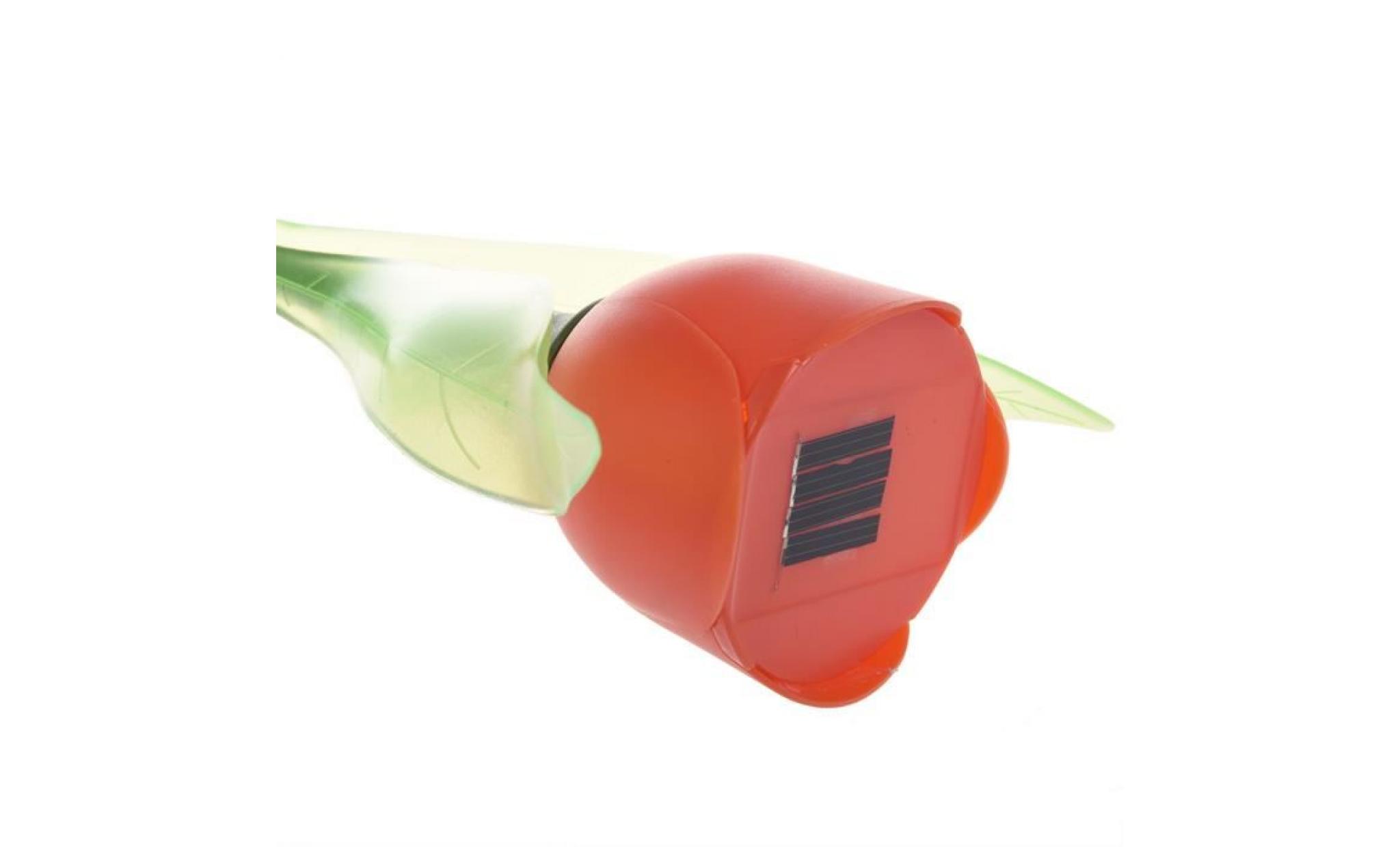 lampes led solaires en forme de tulipes rouges pas cher