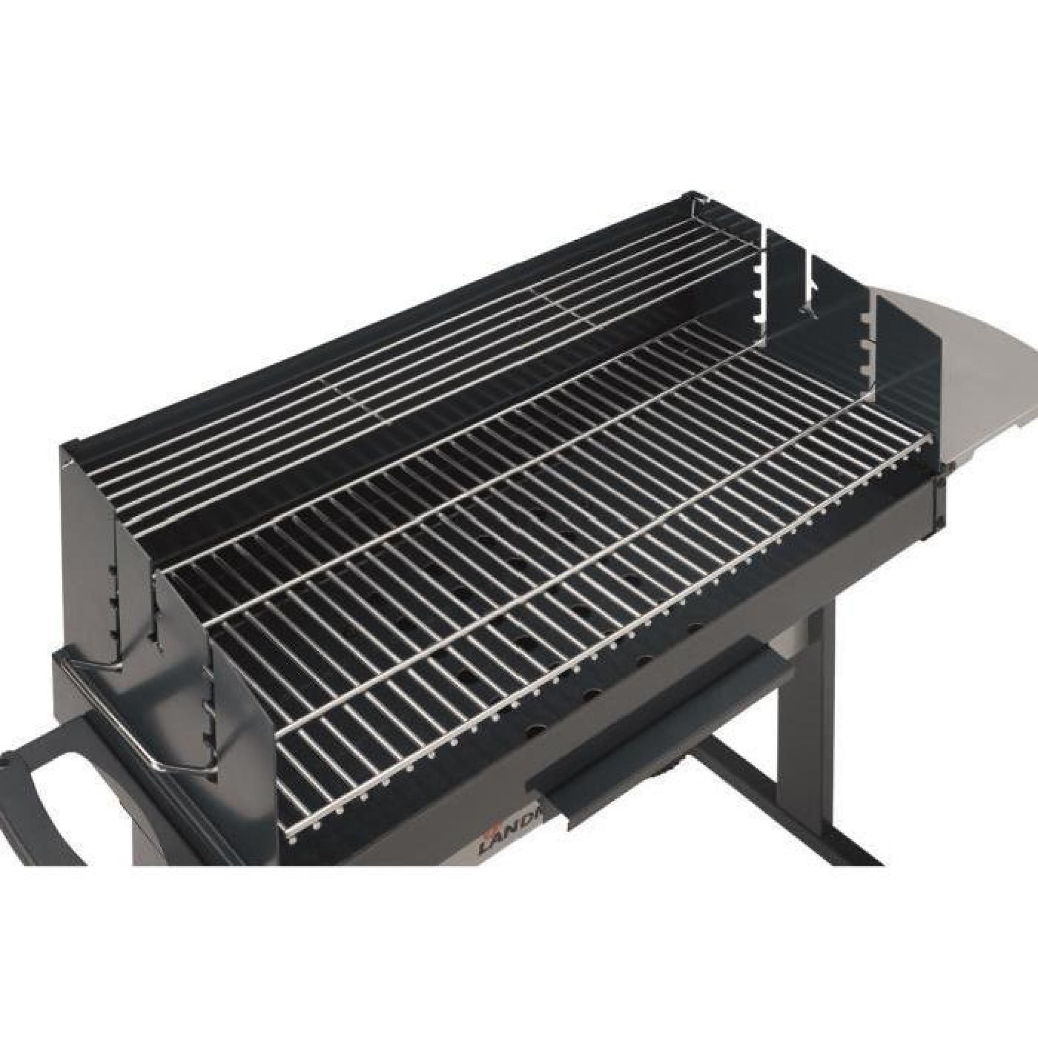LANDMANN Barbecue à charbon Compact 700 - Acier émaillé - Gris pas cher