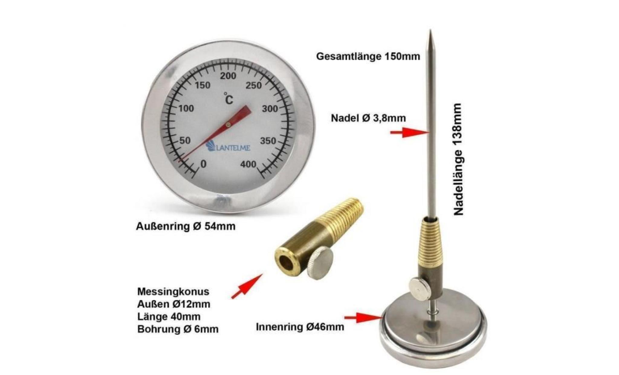 lantelme thermomètre de four 400°c    longueur du manche 150 mm et lantelme minuteur digital pas cher