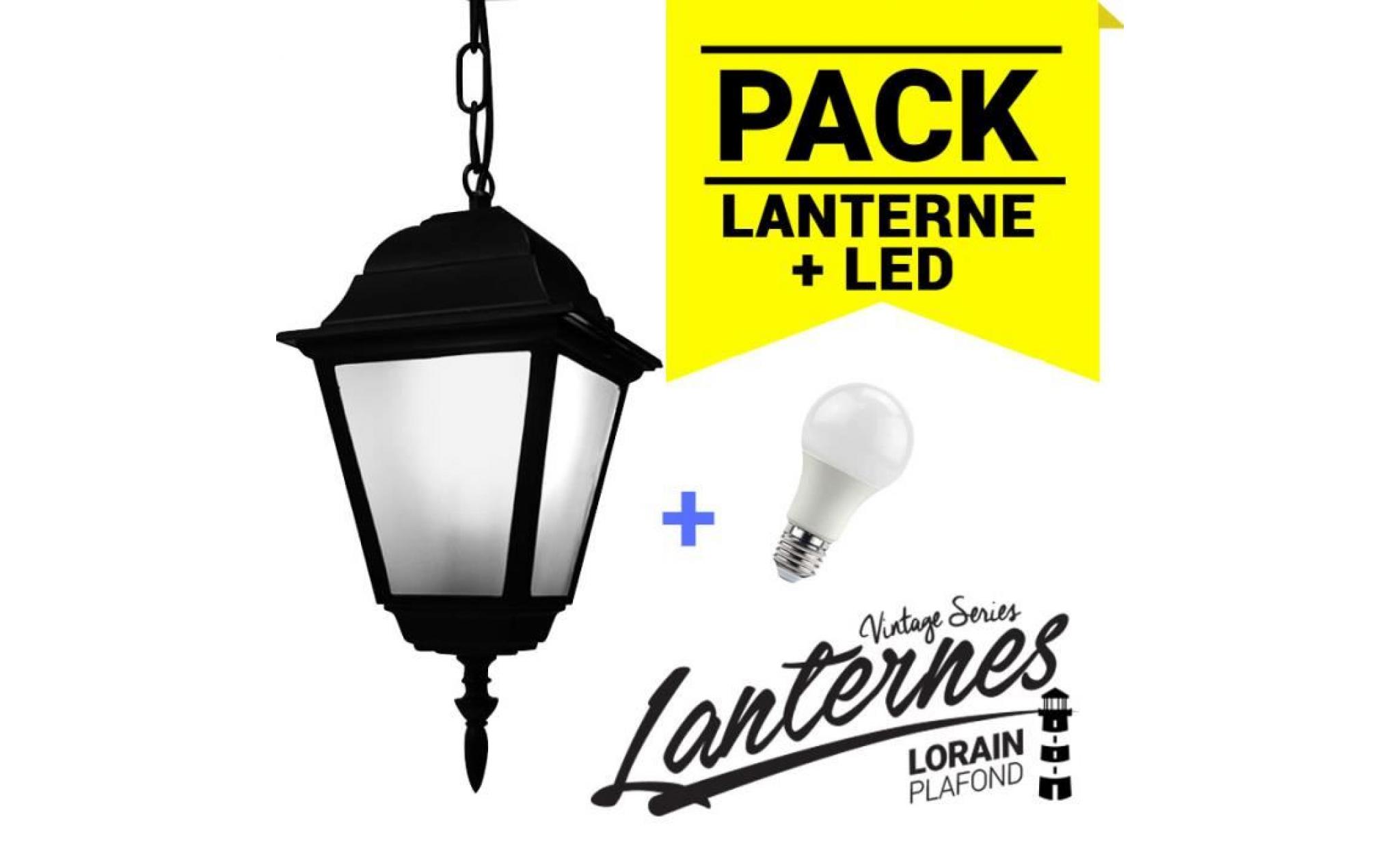 lanterne de suspension lorain série vintage + ampoule led e27