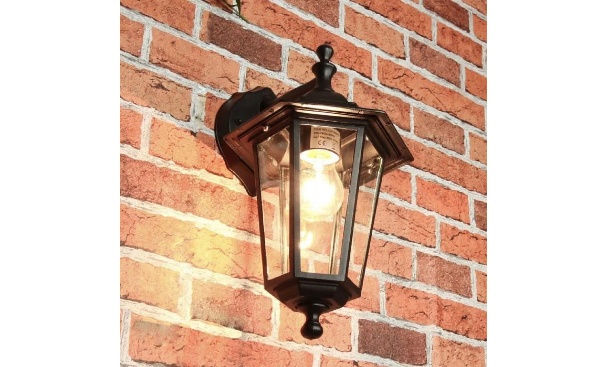 lanterne rustique    applique d'extérieur noire ip44 pas cher