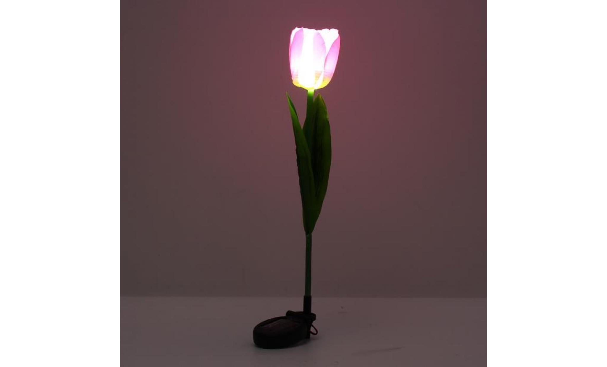 lavent lampe solaire fleur tulipes eclairage d'extérieur rose