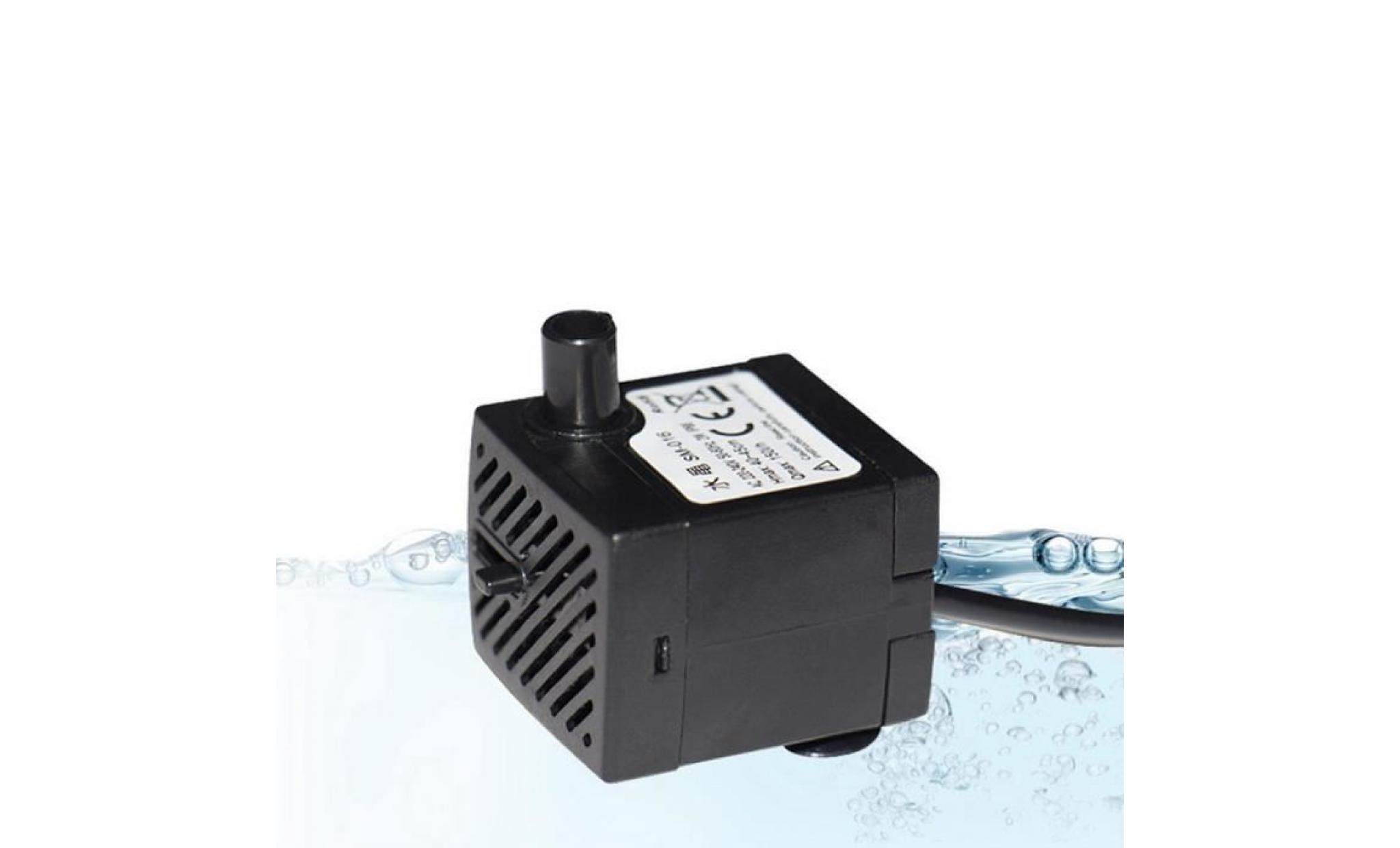 lcy submersible pompe à eau d'aquarium eu plug fontaine noir 2w 150l/h adjustable