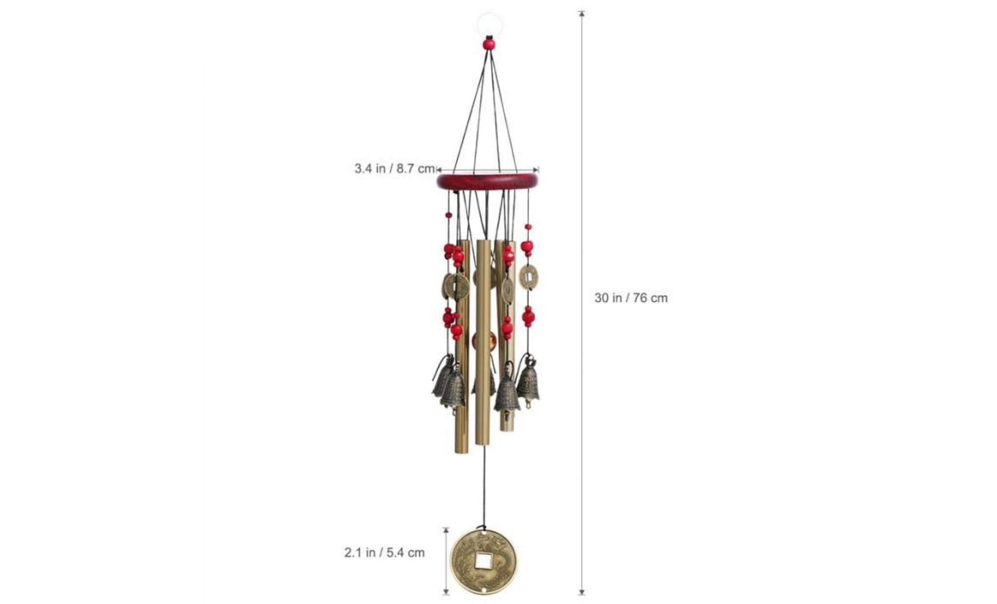 le fūrin  rosenice suspension 4 tubes 5 cloches cuivre jardin  vie extérieure carillons éoliens carillon