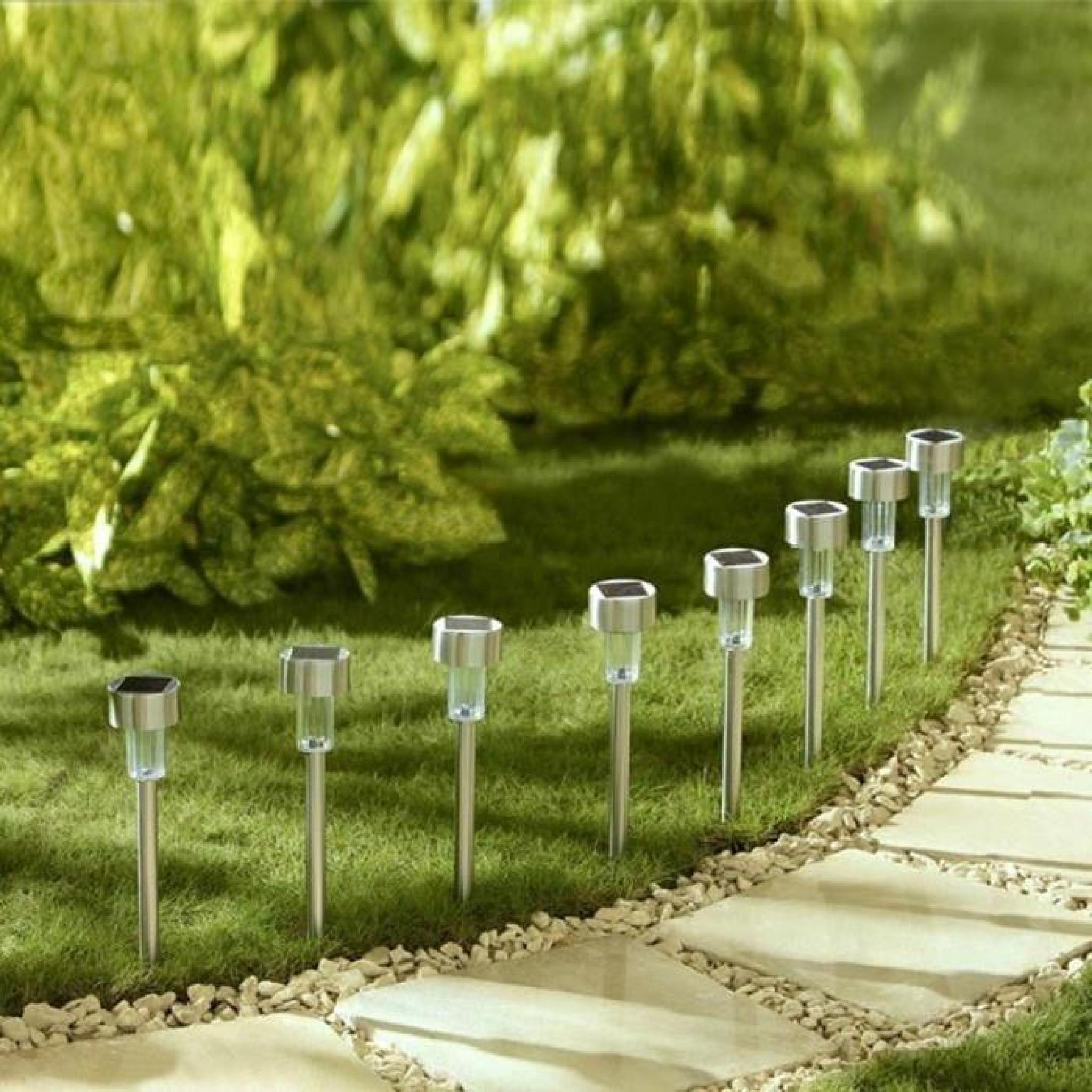 LED lampe de jardin Couleur définie de 8 pièces A changer la pelouse LED lampe solaire avec piquet pour jardin extérieur de voie pas cher