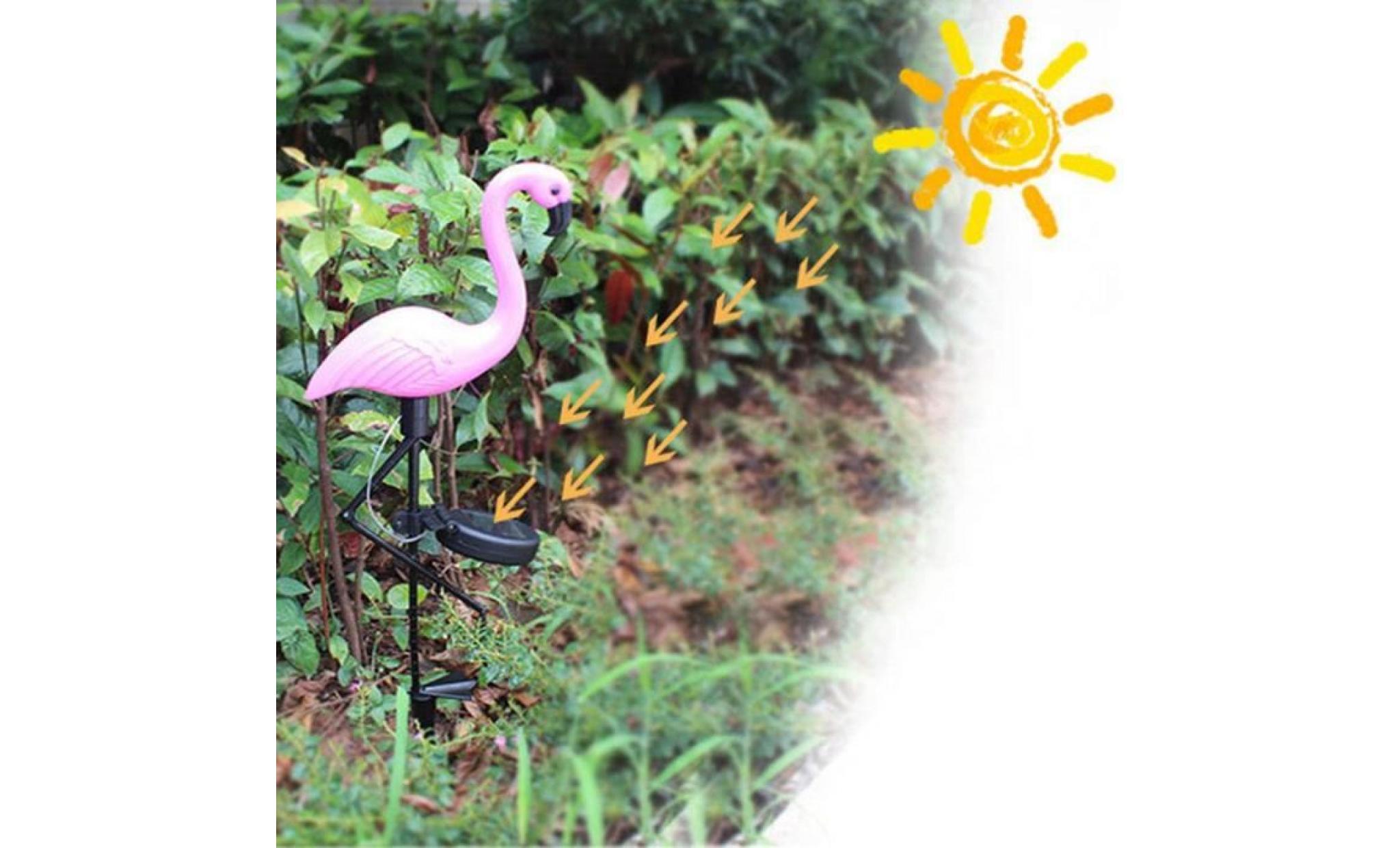led lampe solaire flamingo pelouse au sol pour la décoration de jardin pas cher
