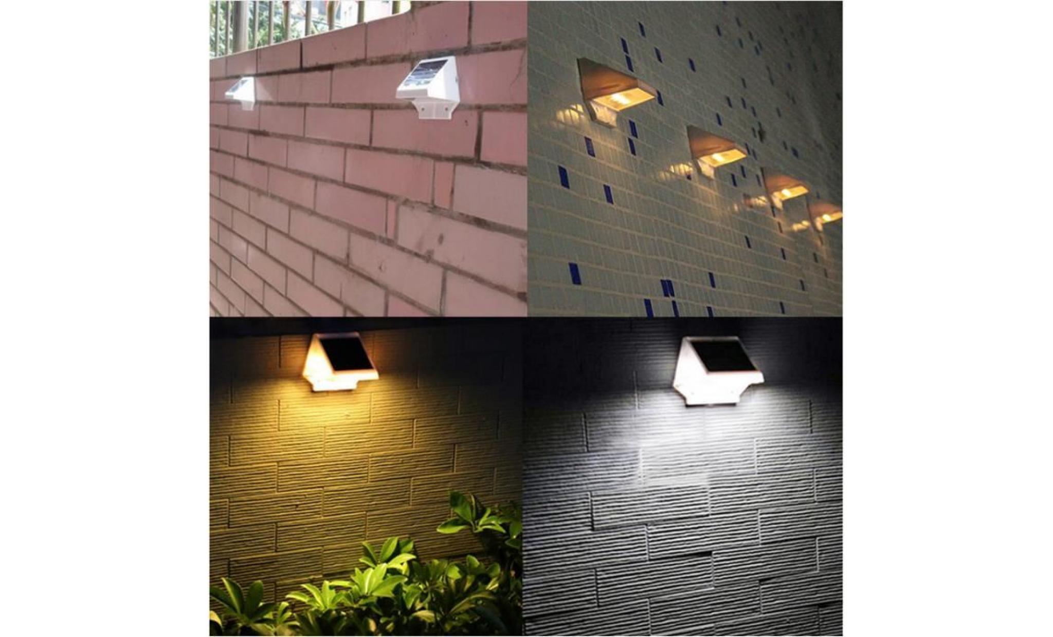 led lumière solaire imperméable mur lampe avec contrôle de la lumière froid / chaud blanc home garden mur lampe pas cher