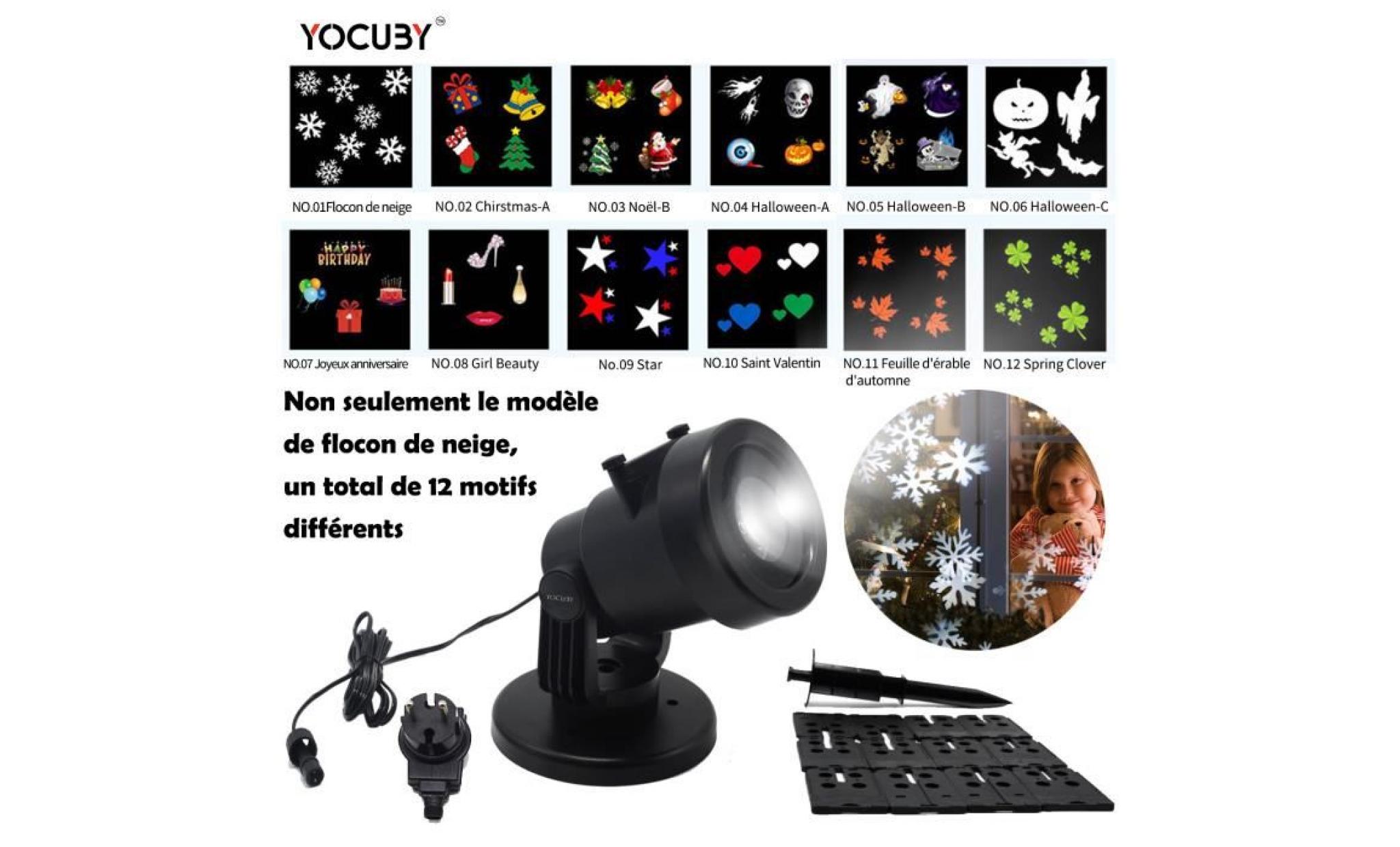 led projection lights,yocuby 12 patterns snowflake lamp for christmas decoration pas cher