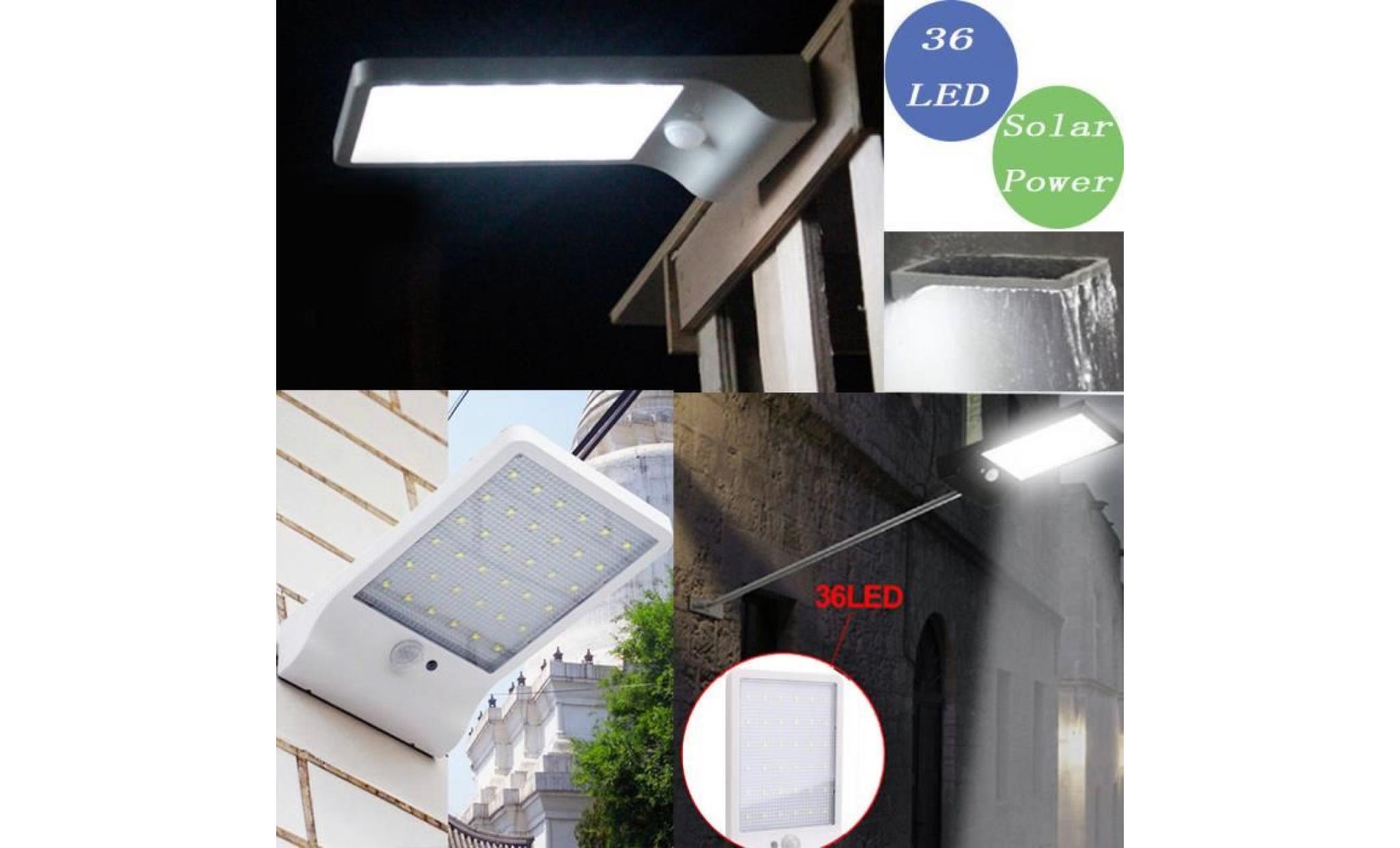 led solaire lampe de sécurité jardin détecteur de mouvement lumière extérieure étanche maison 11955