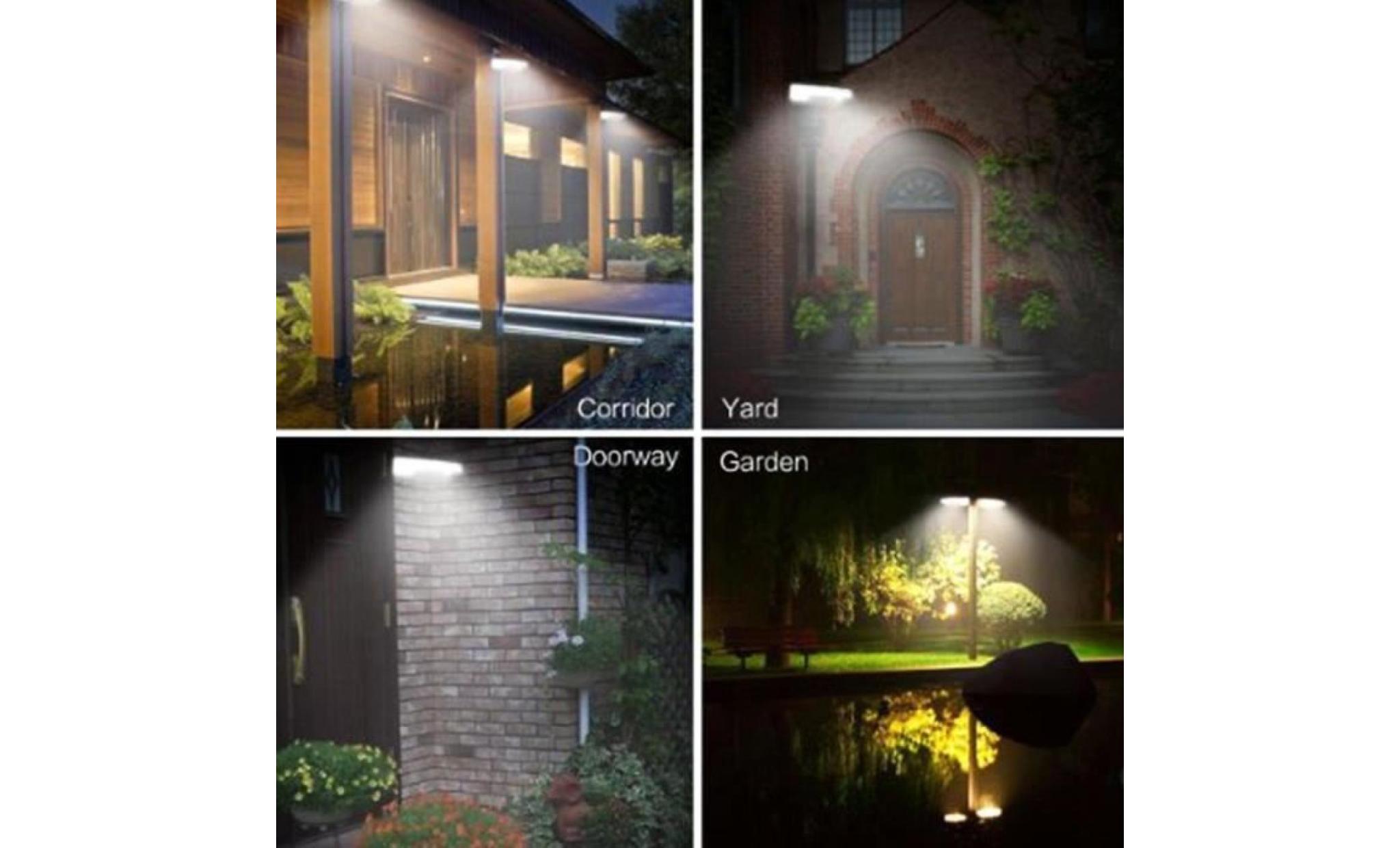 led solaire lampe de sécurité jardin détecteur de mouvement lumière extérieure étanche li365@ pas cher