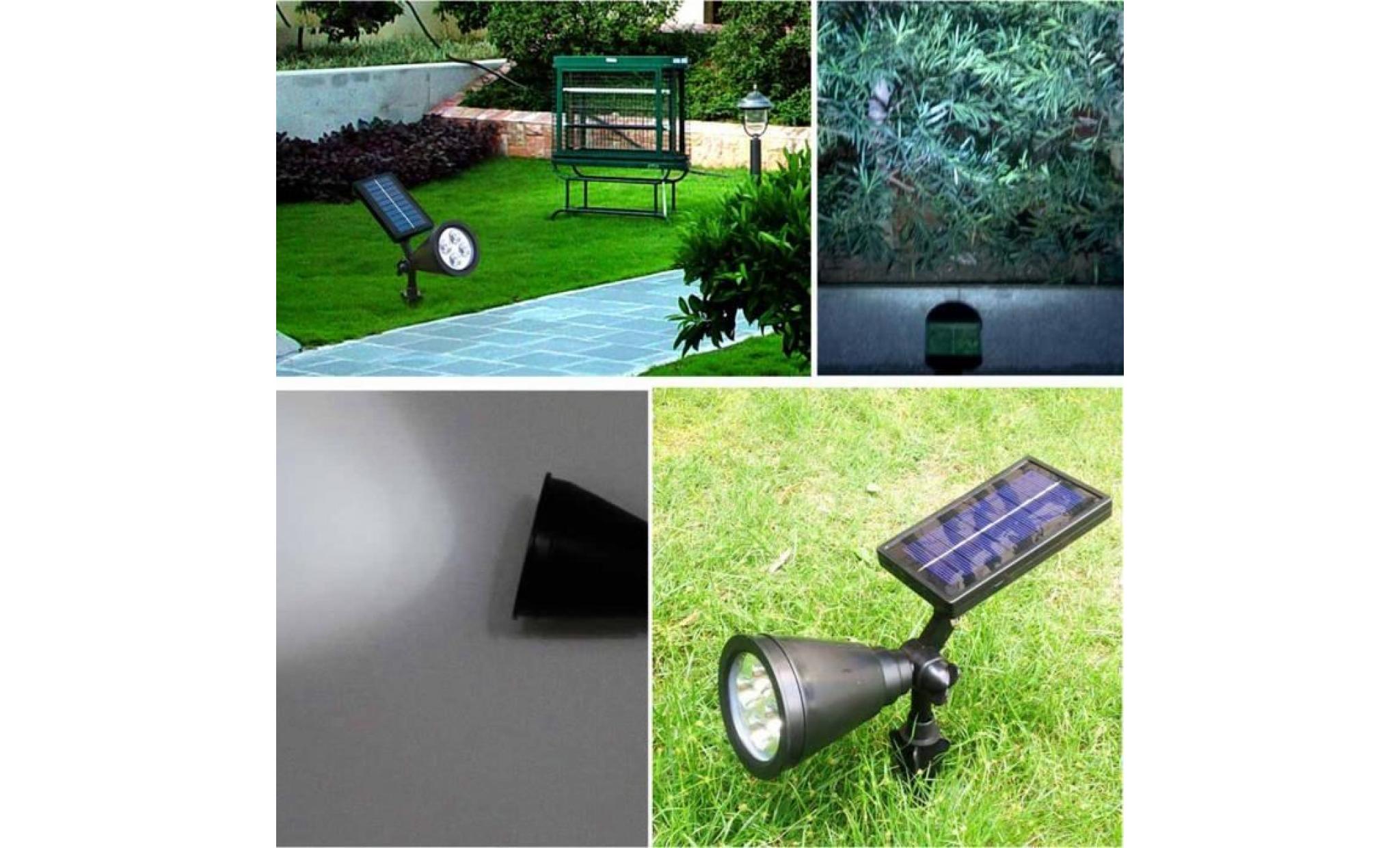 Led solaire lumière extérieure 4 LEDs solaire puissance projecteur jardin pelouse lampe paysage Spot Lights