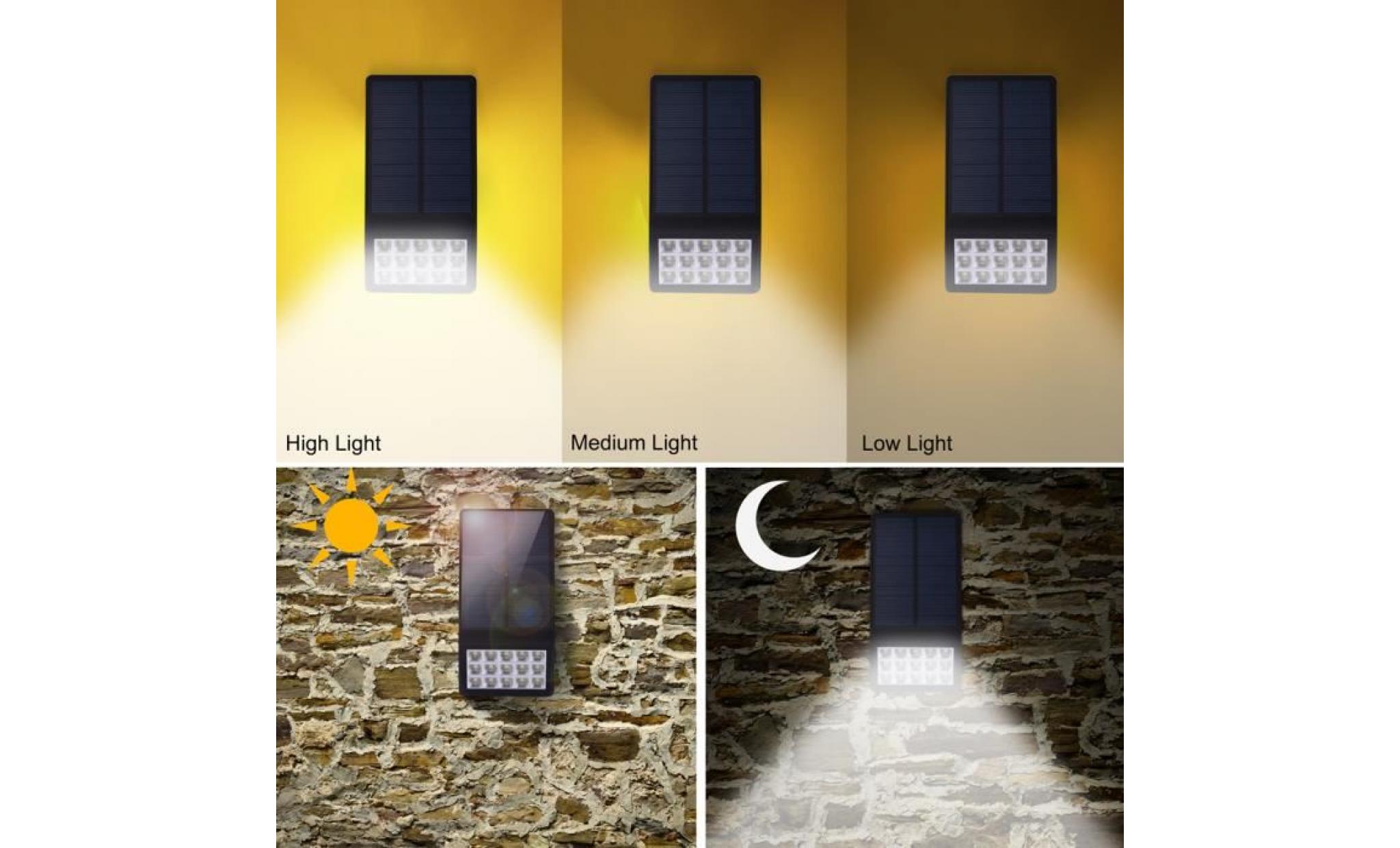 ledgle applique murales solaires spots extérieurs projecteurs ip65 pas cher