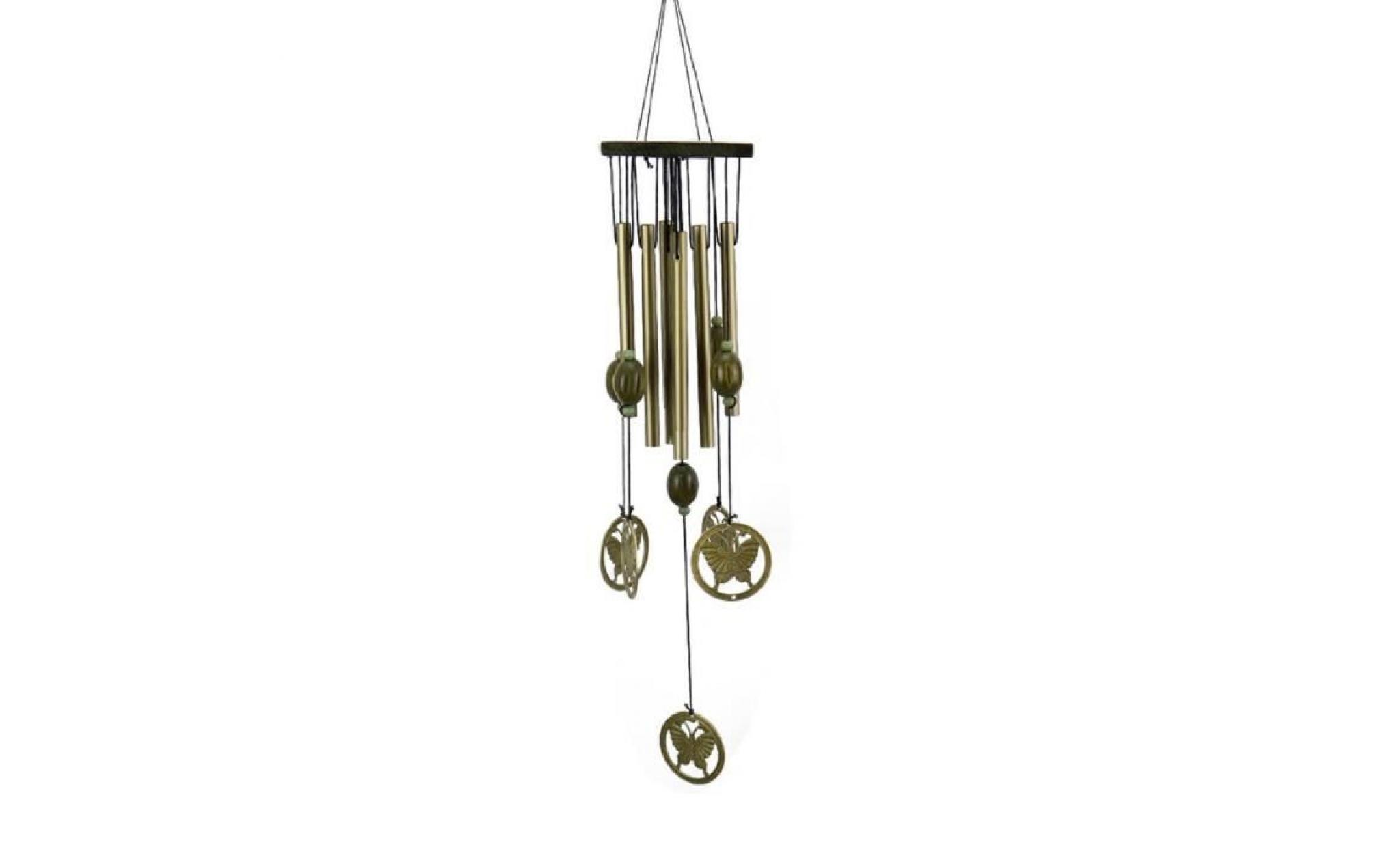 leegoal carillons éoliens crisp multi tubes en bronze (papillon, bois massif + métal)