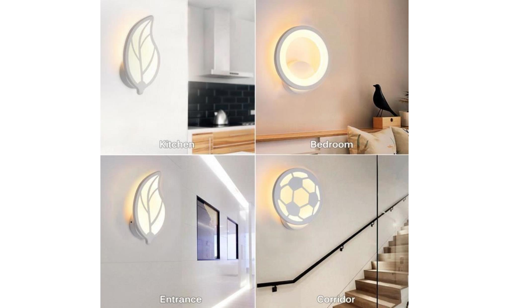 leegoal lampe murale acrylique créatif minimaliste moderne, lumière ronde, lumière chaude pas cher