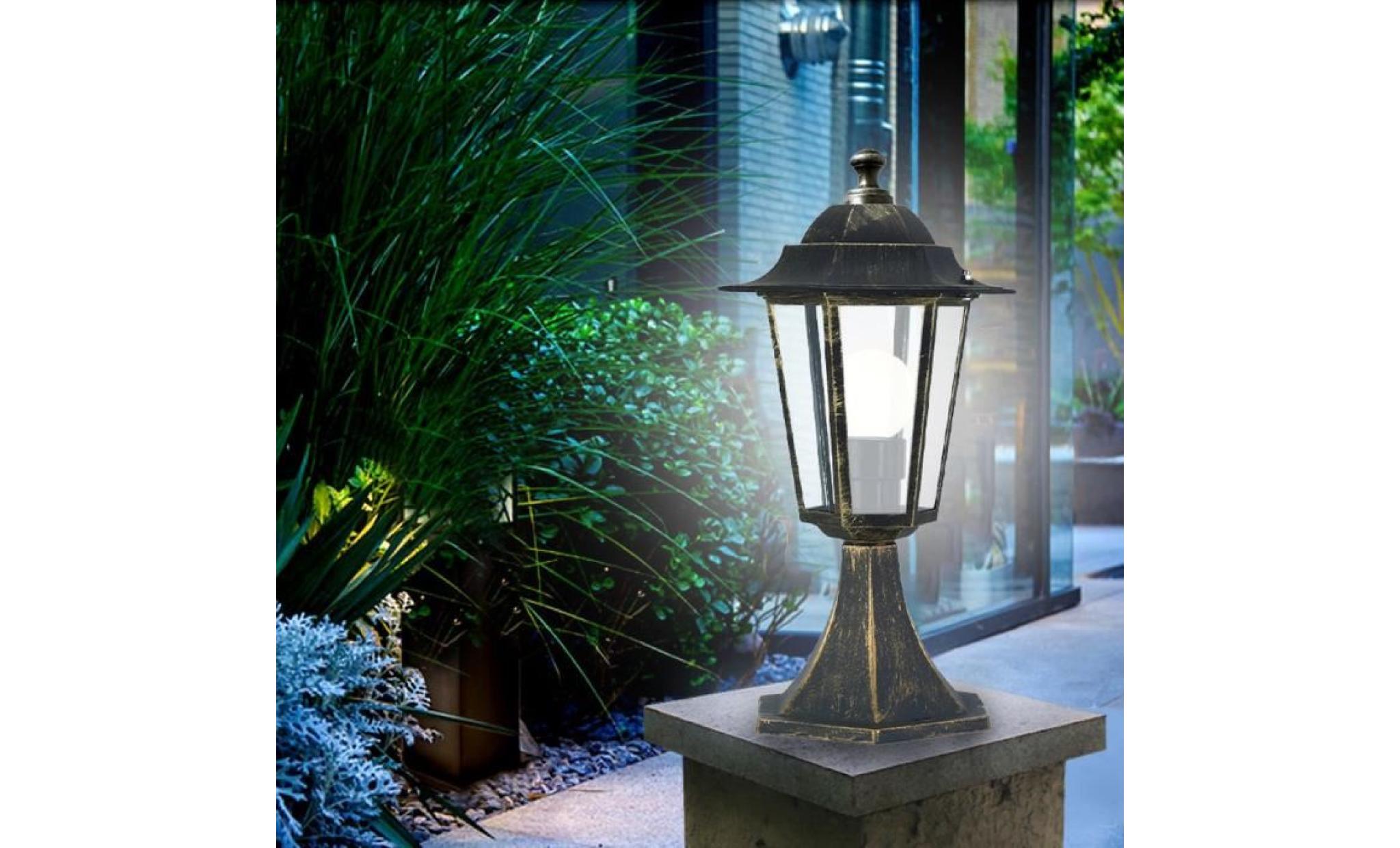 leshp lampadaire de jardin en aluminium h 35 cm