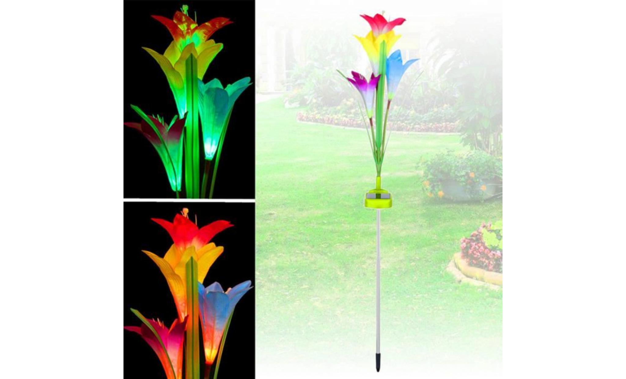 lily fleur solaire de jardin stake lumière multicolore changement led maison 12180