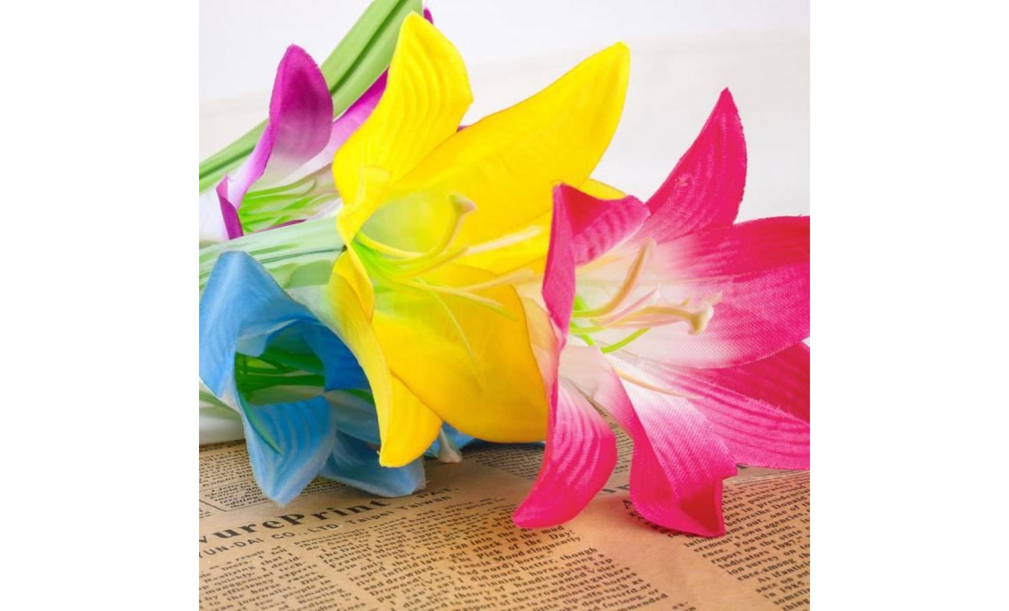 lily fleur solaire de jardin stake lumière multicolore changement led maison 12180 pas cher