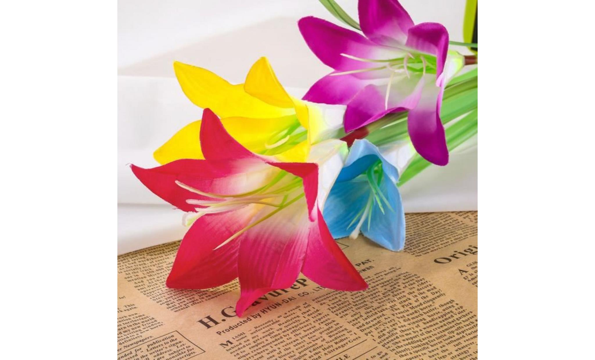 lily fleur solaire de jardin stake lumière multicolore changement led maison 12180 pas cher