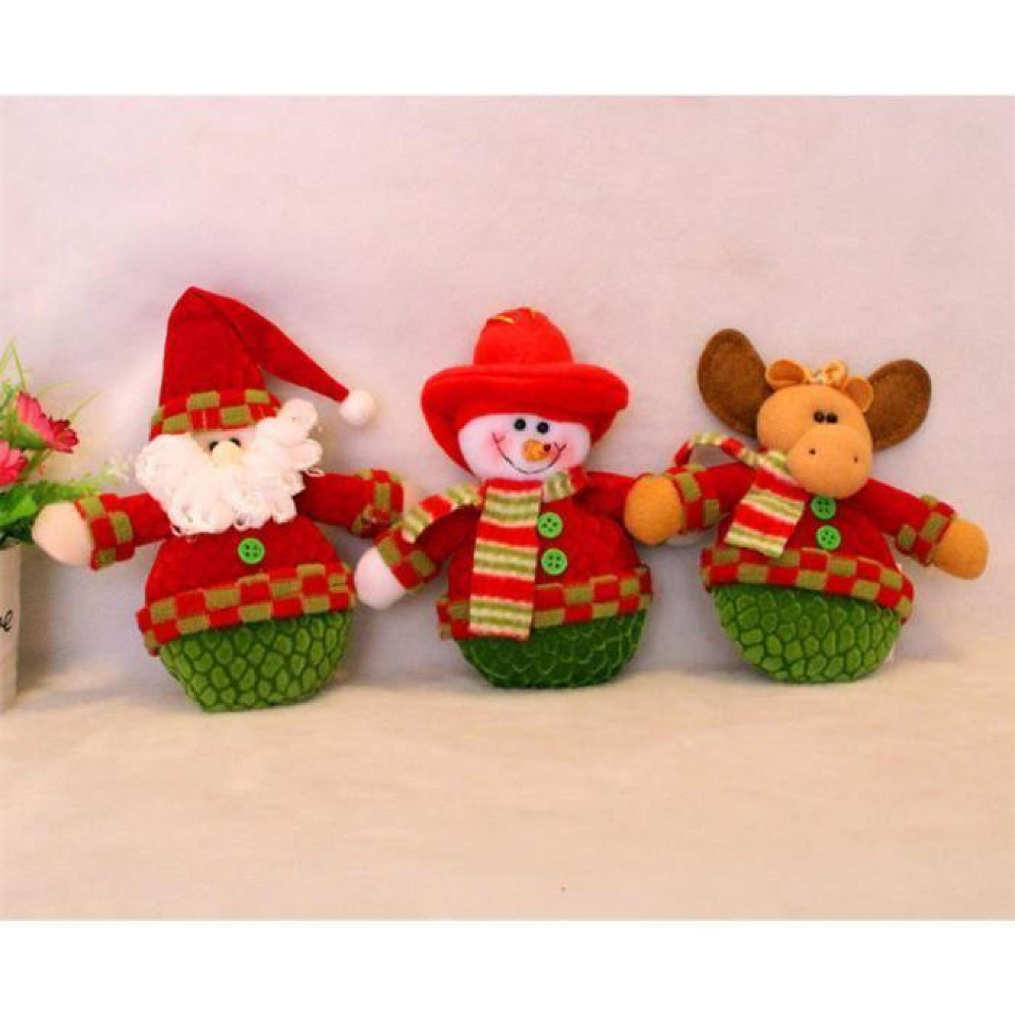 Lily royals®  3pcs Santa Claus Bonhomme de neige Santa Elf Porte de Noël Hanging arbre de Noël Hanging ornement Décoration de Noël
