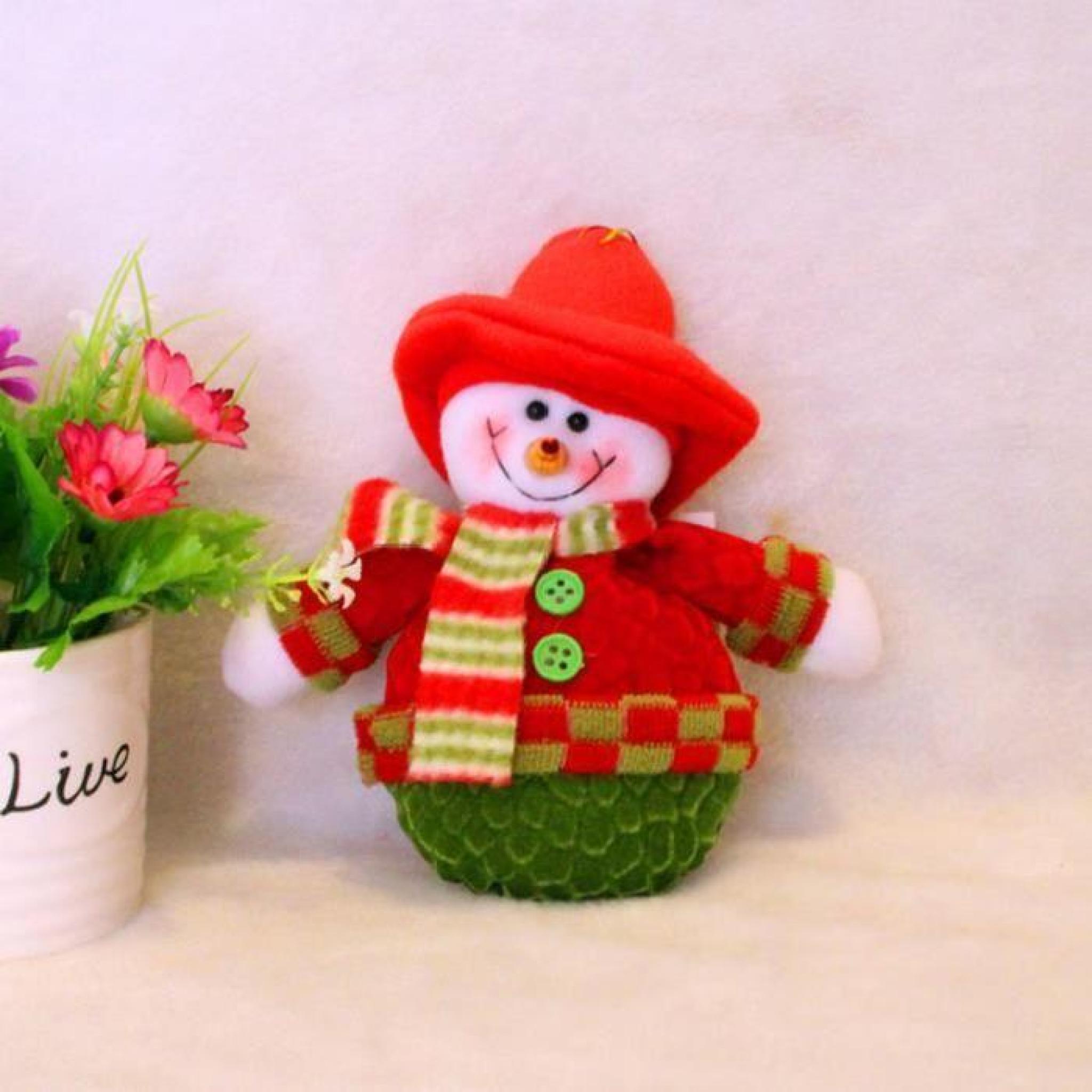 Lily royals®  3pcs Santa Claus Bonhomme de neige Santa Elf Porte de Noël Hanging arbre de Noël Hanging ornement Décoration de Noël pas cher