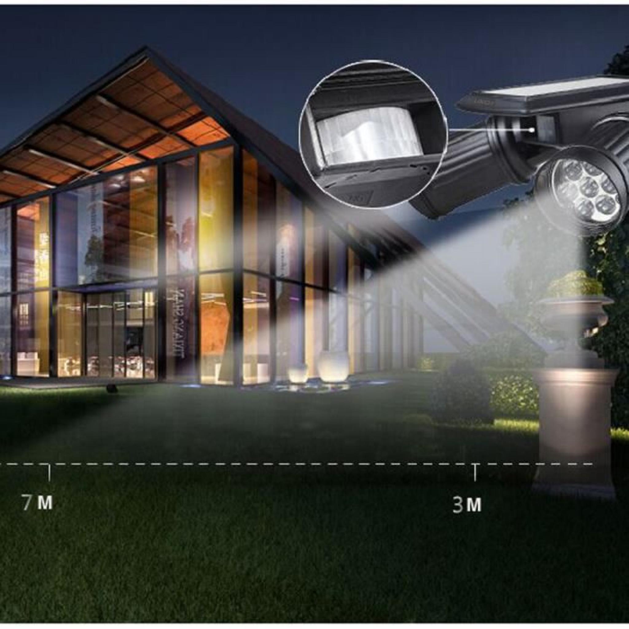 Lixada Lampe Projecteur Capteur solaire14 LEDs 150LM Paysage Luminaire pour Attiques Chambre Cheminée Escalier Garage