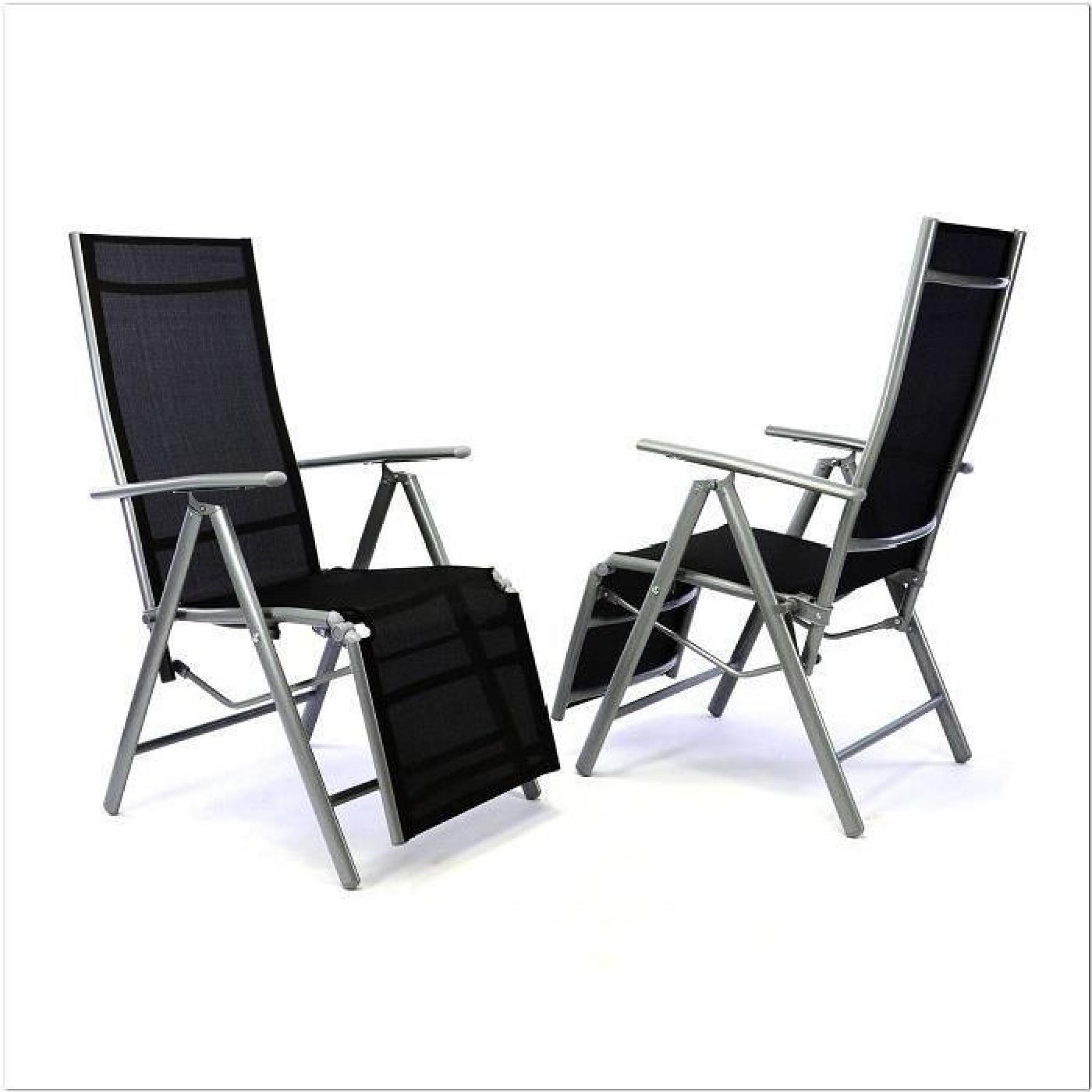 Lot 2 chaises longue / chaise pliante avec un haut dossier réglable