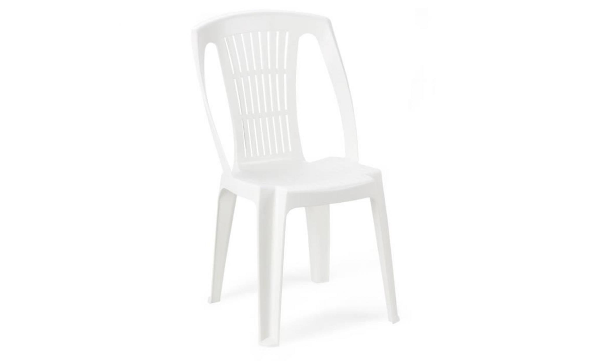 lot 24 chaises jardin plastique blanc empilables cater