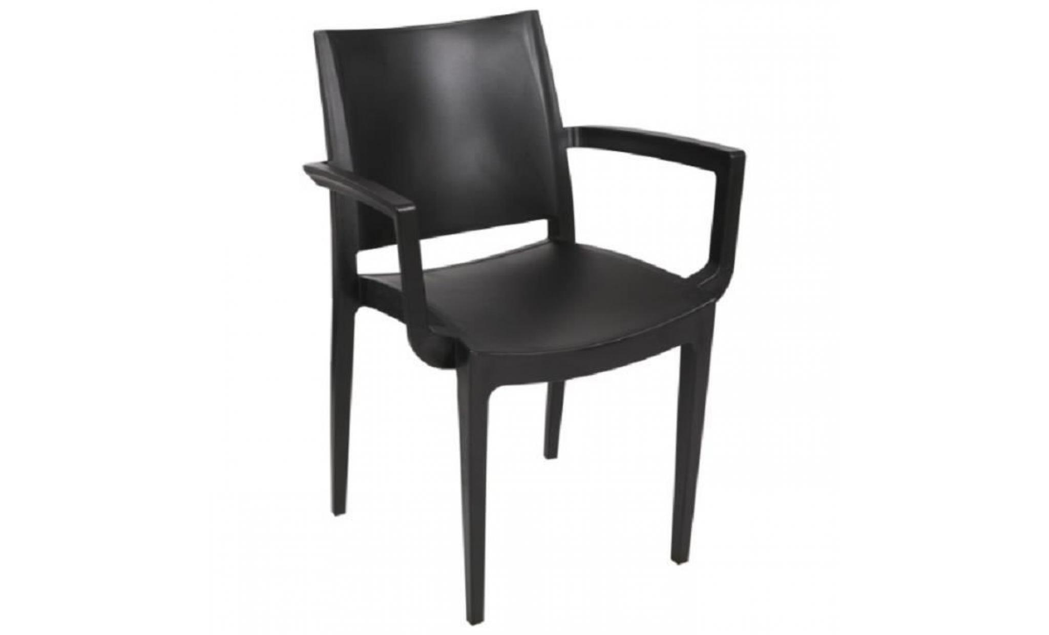 lot 30 fauteuils empilables en résine polypropylène noire wanda