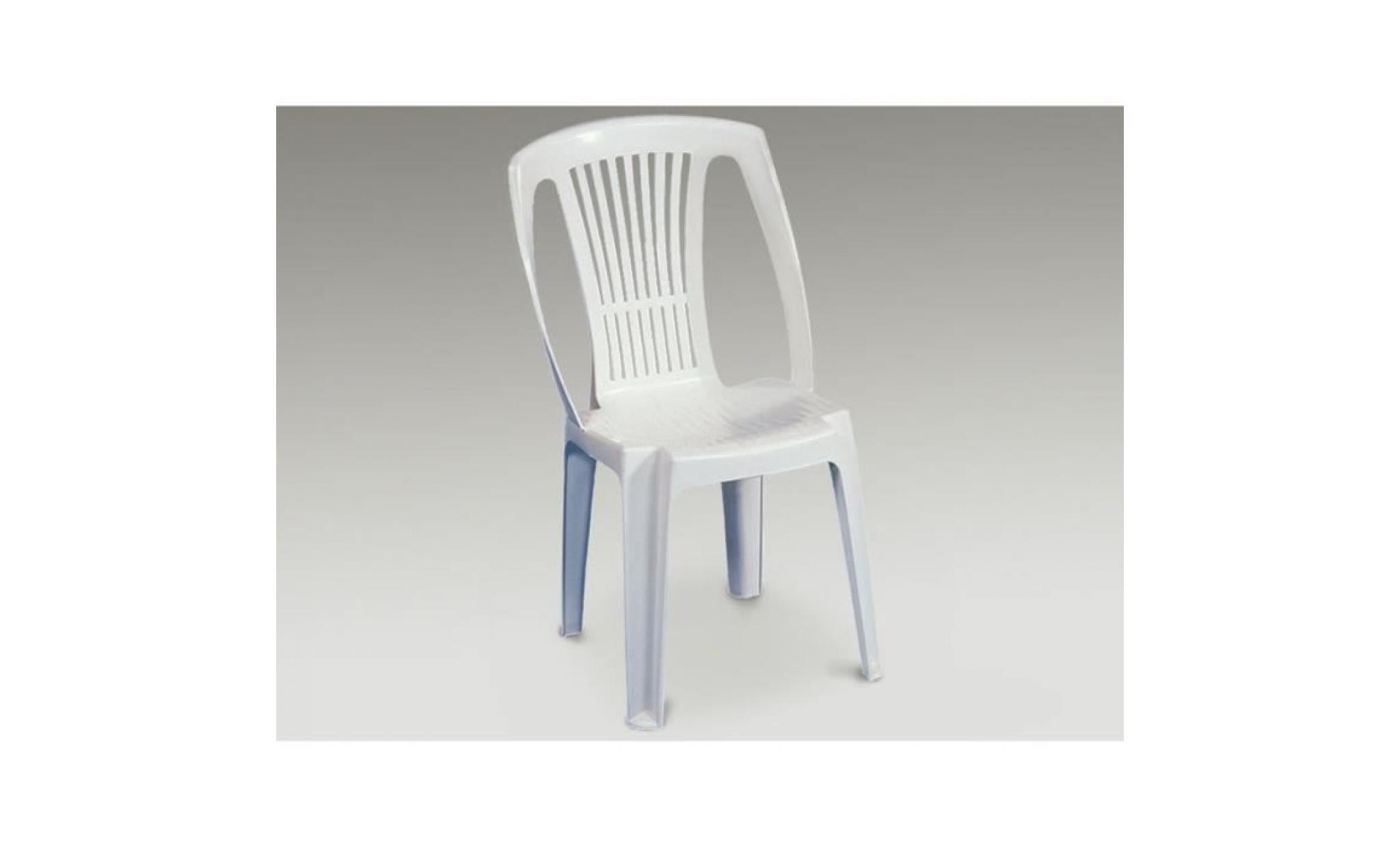 lot 4 chaises jardin plastique blanc empilables cater pas cher