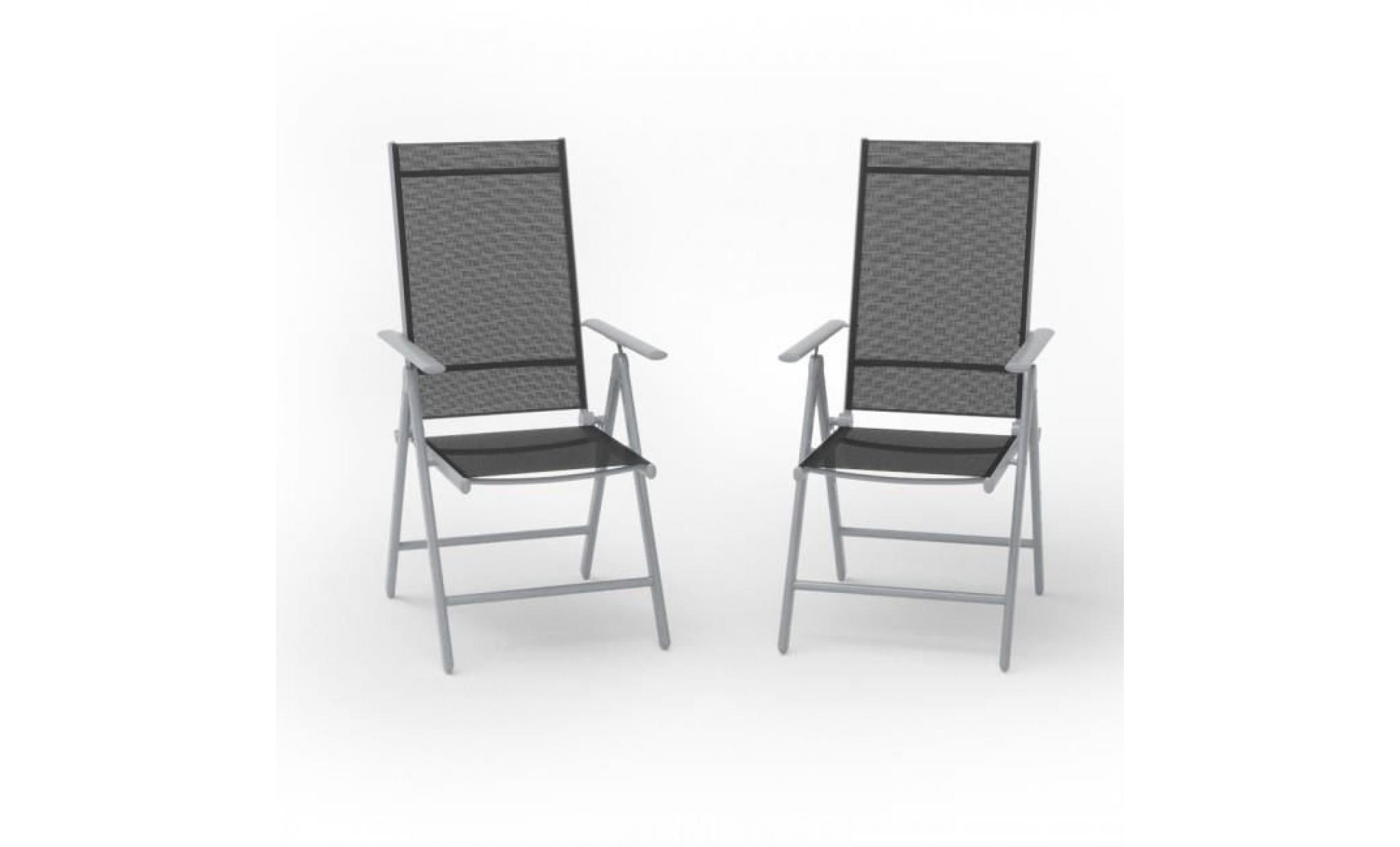lot de 2 chaise de jardin en aluminium chaise pliante chaise longue camping