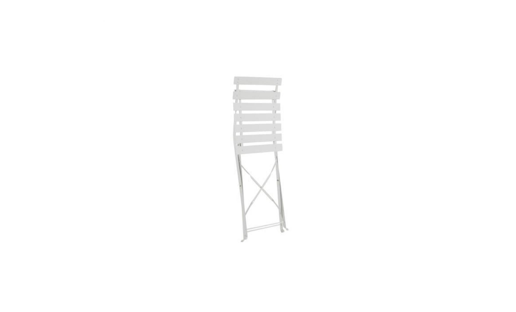lot de 2 chaises pliantes elsa blanche en acier, 42 x 47 x 81 cm pas cher