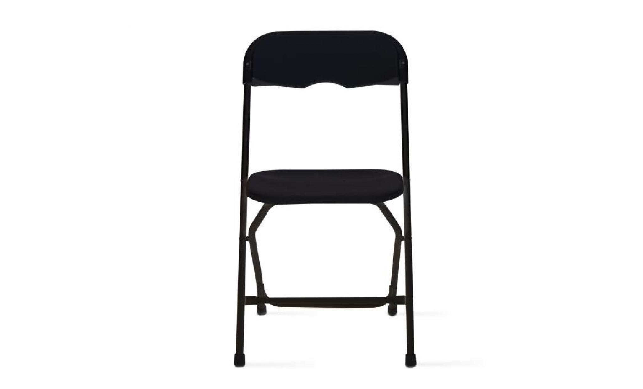 chaises pliantes noires   lot de 2 chaises pliables pas cher