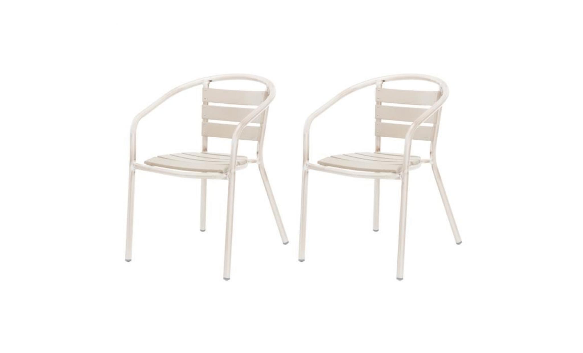 lot de 2 fauteuils bari   aluminium   terrasse de café   bistrot