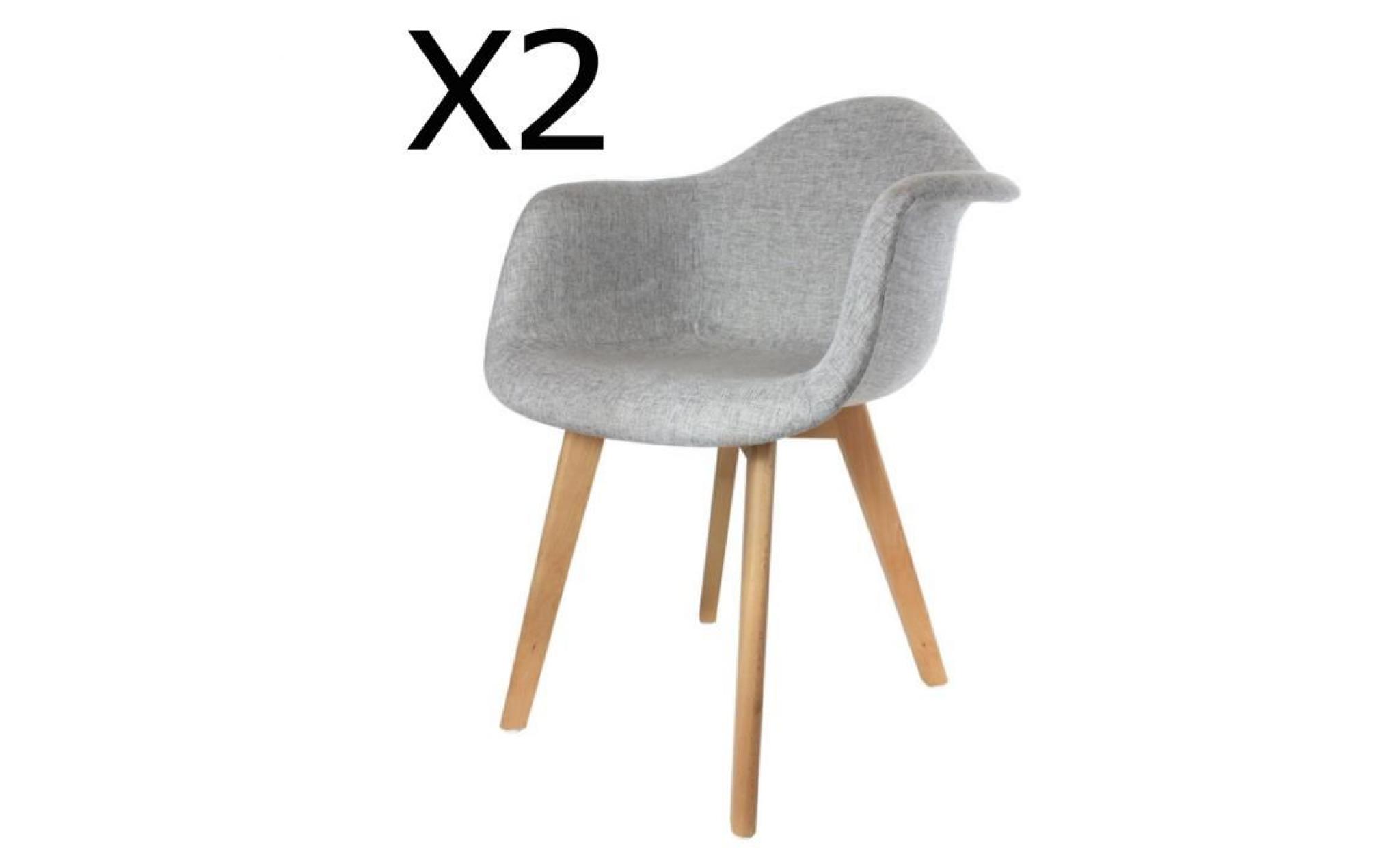 lot de 2 fauteuils en bois coloris gris   dim : h 86 x l 62 x p 60.5 cm