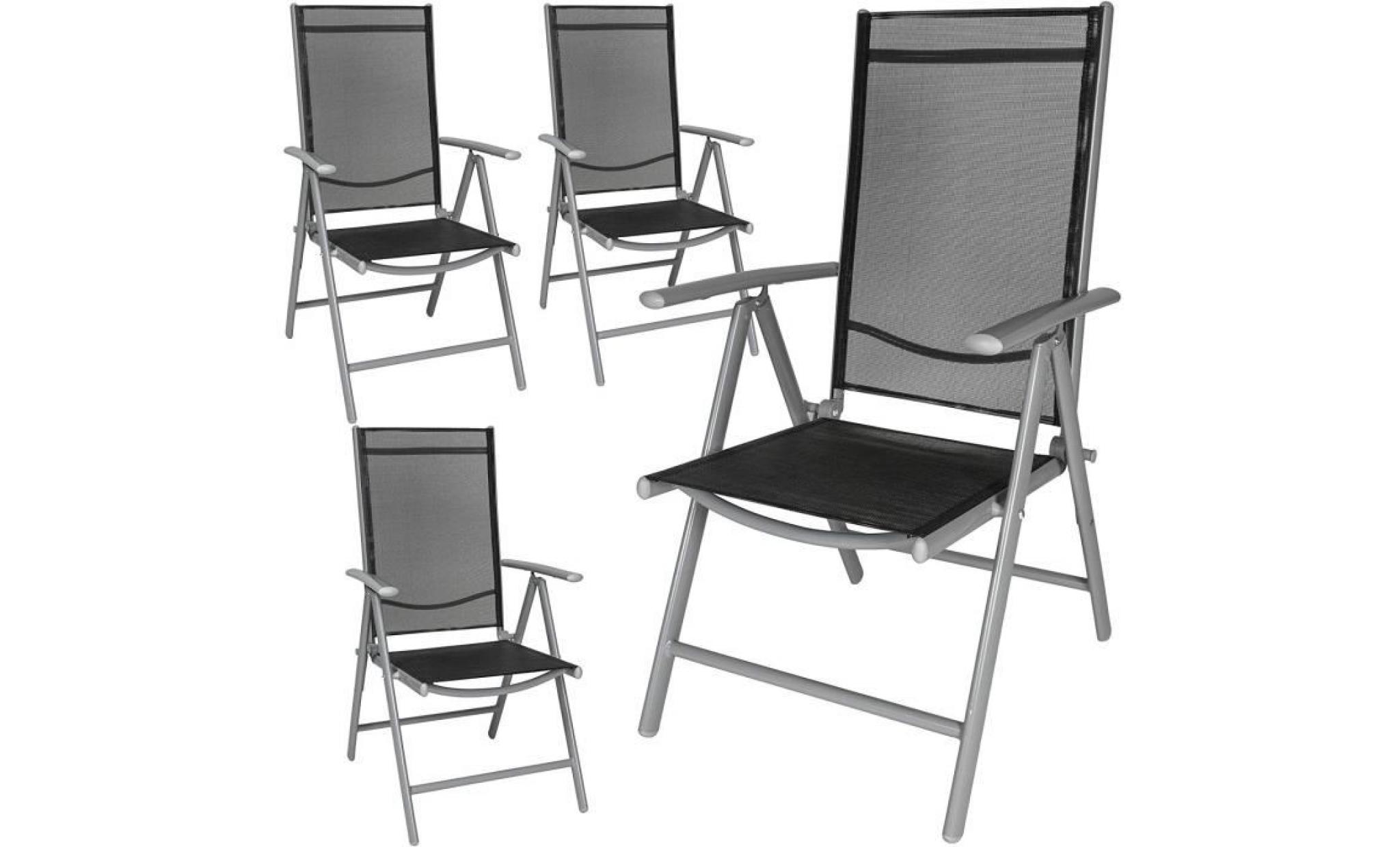 lot de 4 chaise noir aluminium jardin
