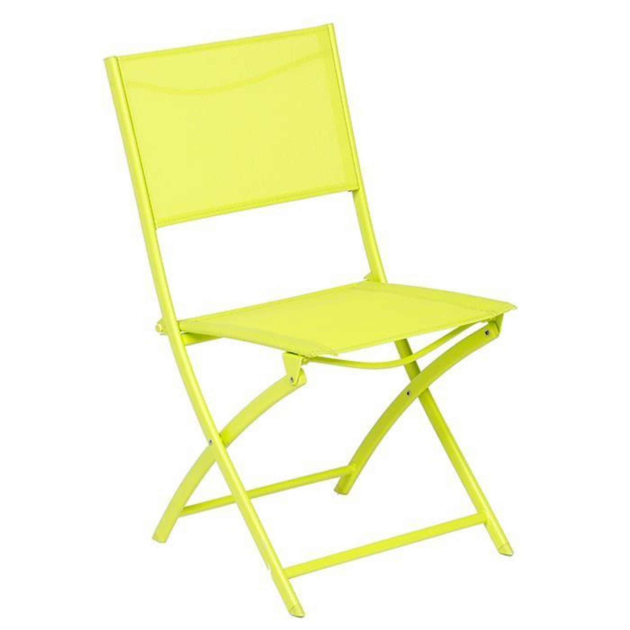 Lot de 4 chaises pliantes BELVEDERE vert-vert- Dim : L 45.5 x P 53 x H 84.5 cm pas cher