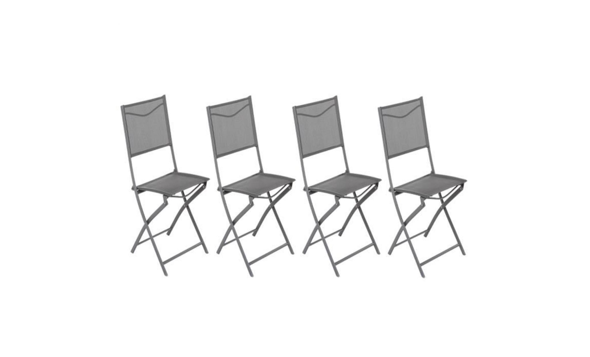 lot de 4 chaises pliantes léo ardoise, 52 x 46 x 85 cm