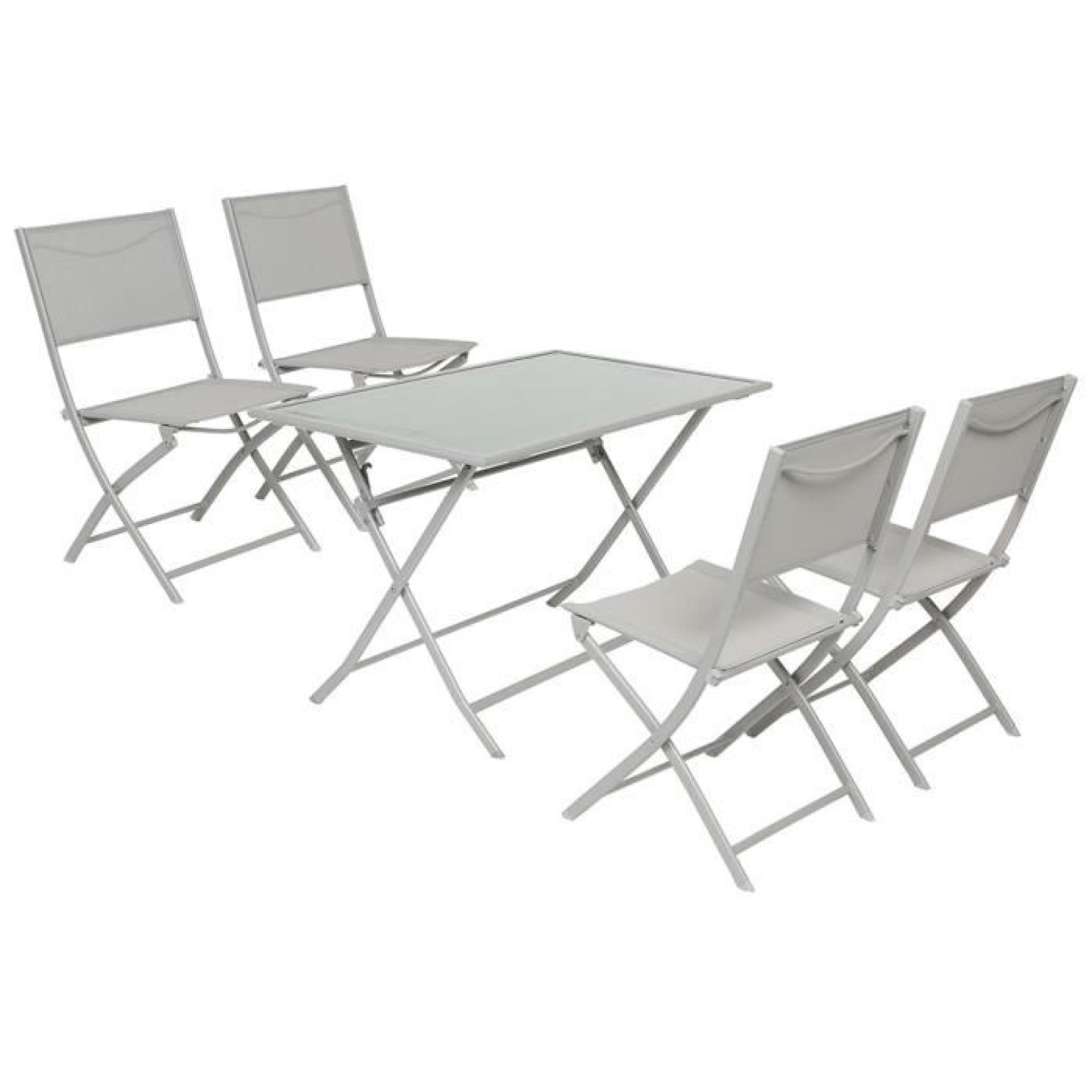 Lot de 4 chaises pliantes LEON en aluminium coloris lagon - Dim : L 49.5 x P 60 x H 86 cm pas cher