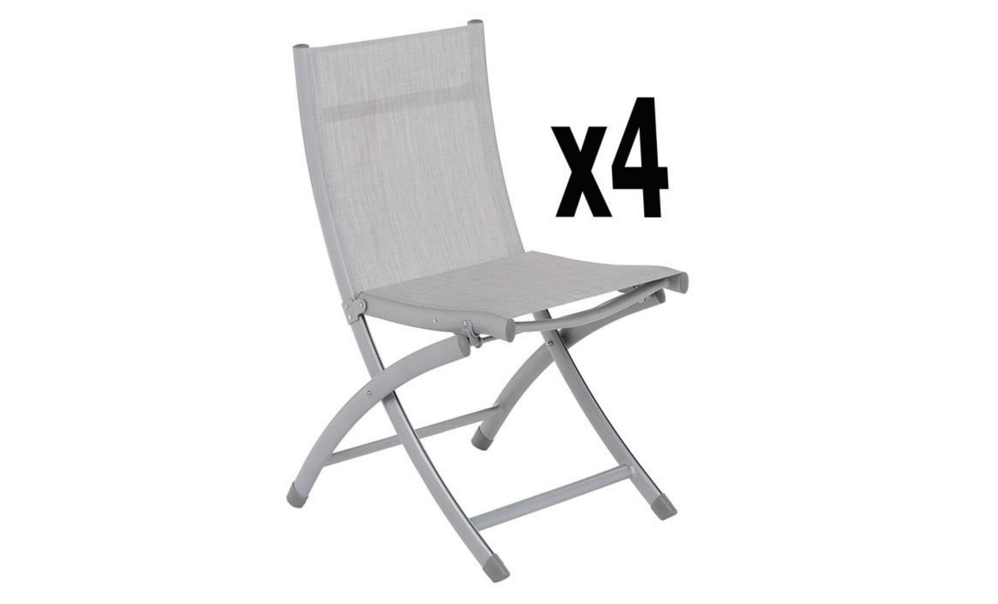 lot de 4 chaises pliantes melina grise, 49,5 x 60 x 86 cm
