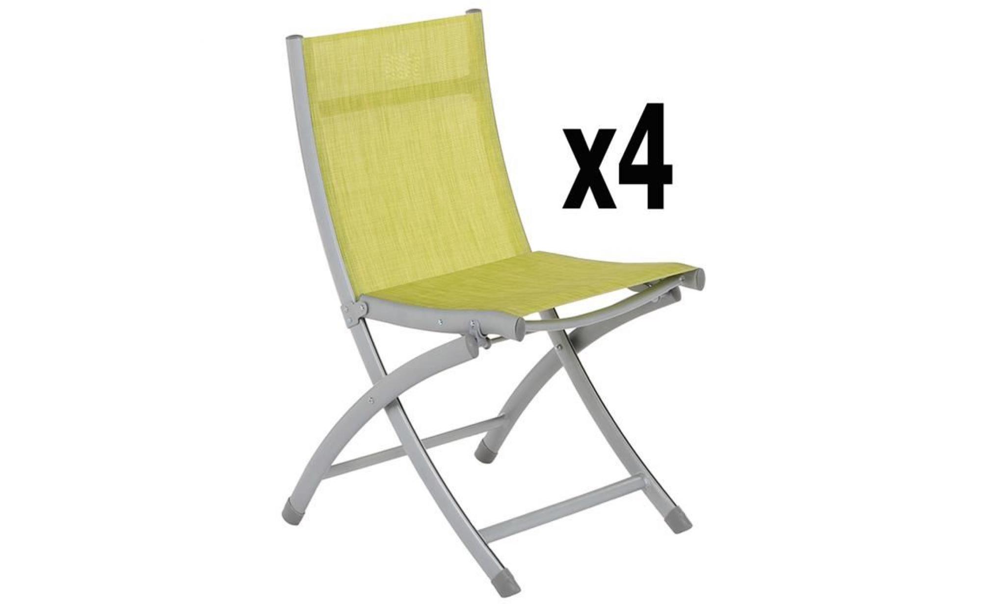 lot de 4 chaises pliantes melina verte, 49,5 x 60 x 86 cm