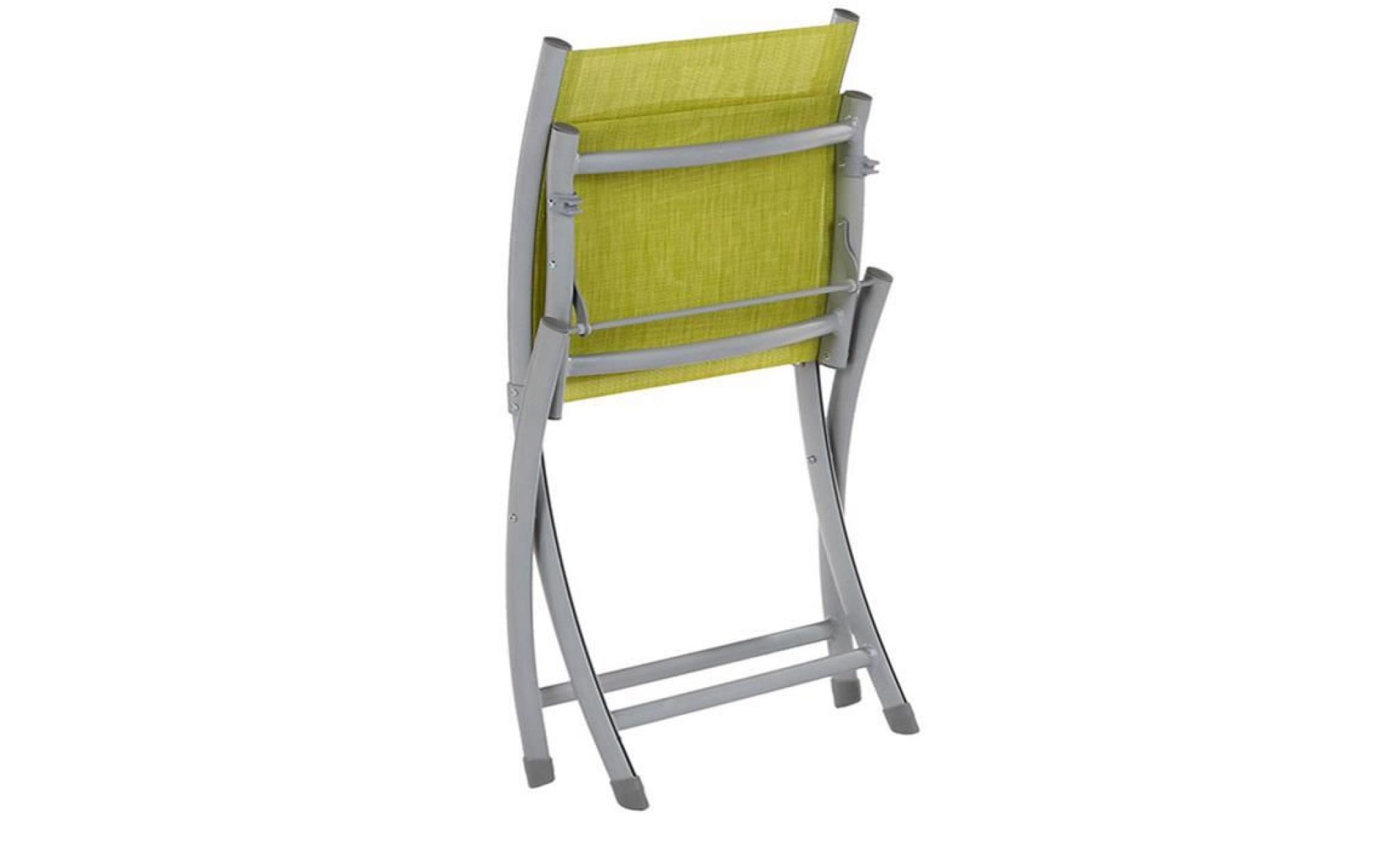 lot de 4 chaises pliantes melina verte, 49,5 x 60 x 86 cm pas cher