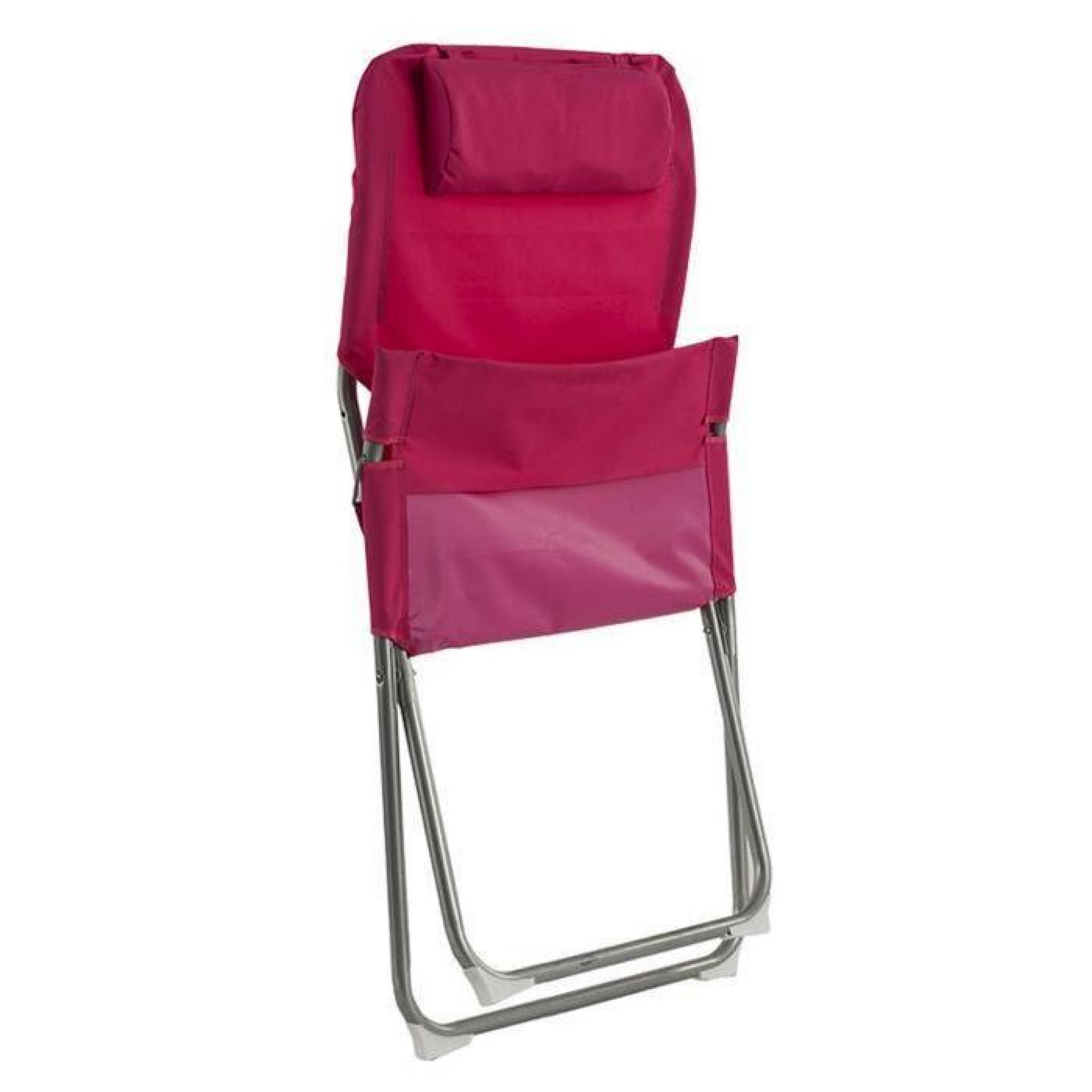 Lot de 4 fauteuils relax coloris Framboise - Dim : L.73 x P.64 x H.83 cm pas cher