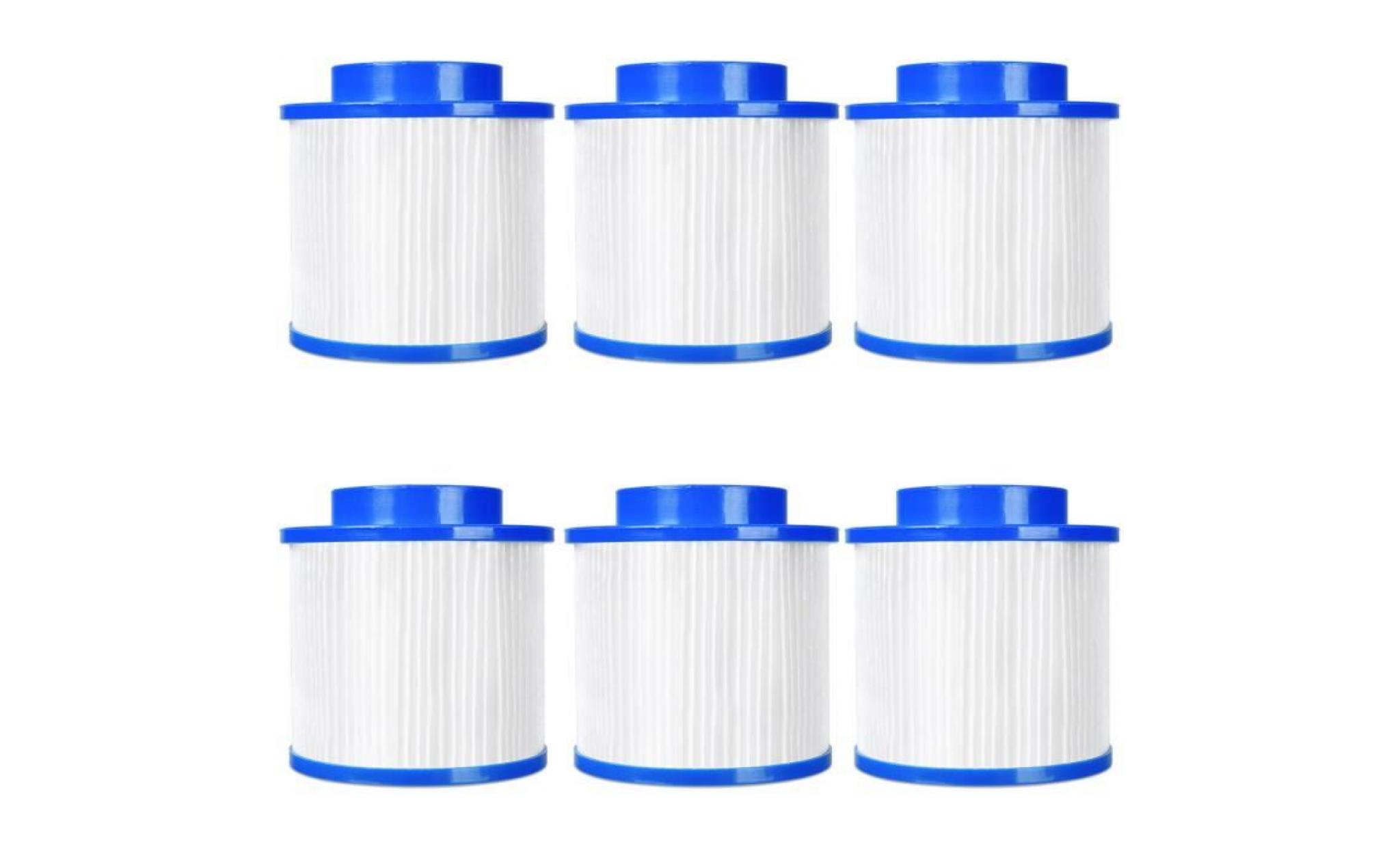 lot de 6 cartouches de filtration pour pompe piscine cartouches de filtre de remplacement pour piscine et spa 10x10x7,6cm