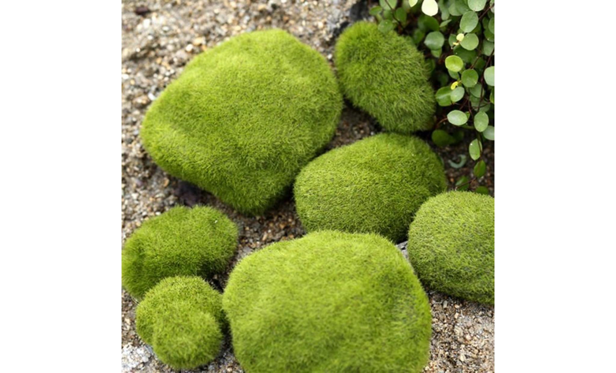 lot de 6 pcs pierres mousse artificielle simulation décoration jardin gazon d'herbe taille irrégulière pas cher