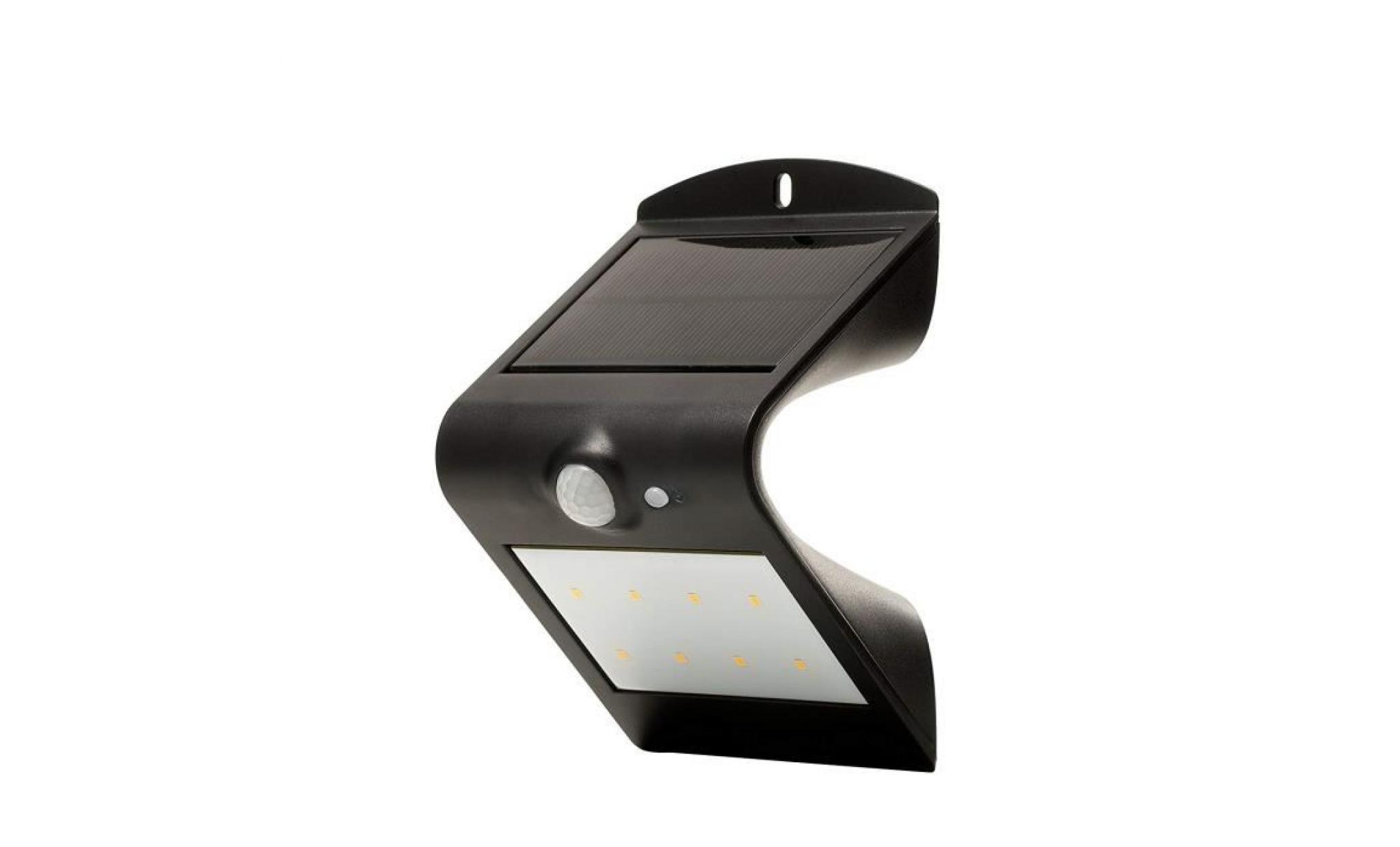 luceco lexs30b30 01 applique murale solaire led ip44 avec détecteur de mouvement acier noir 15,2 x 9,6 x 8,3 classe énergétique a+ pas cher