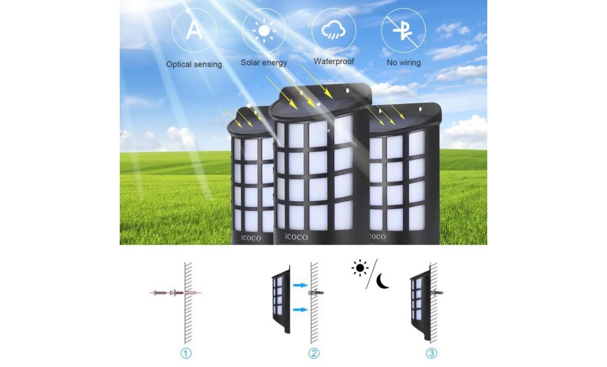 lumière avec capteur de mouvement solaire led lumière de sécurité waterproof rechargeable pas cher